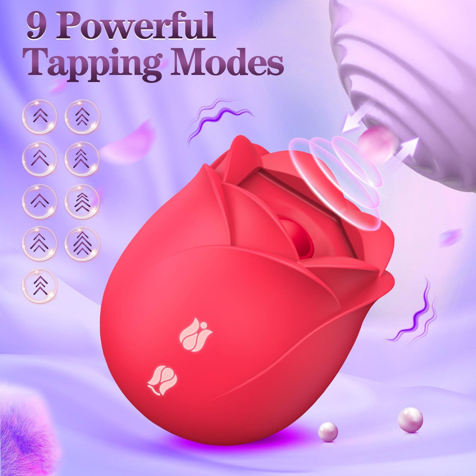 MOOLIGIRL Rose Toy Sex Toys Vibrator - AI APP Rose Sex Toy Adult Toys for Women with 10 Sucking & Vibrating, Dildo Vibrators for Clit Nipple Sucker Adult Toy Female Couples Sex Toys Furniture Bedding: Red New