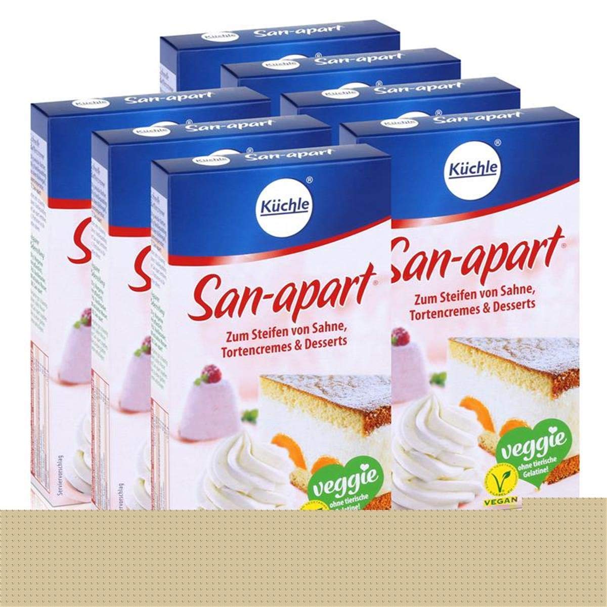 Küchle San-apart 125g - Zum Steifen von Sahne,Tortencremes & Desserts (7er Pack)