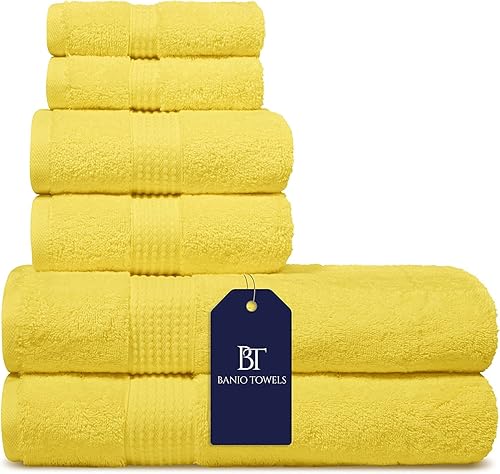 Miniatura 20 de Banio Toallas Juego de 4 toallas de baño, 100% algodón turco, toallas de lujo de secado rápido para baño, invitados, bañera de hidromasaje, toallas