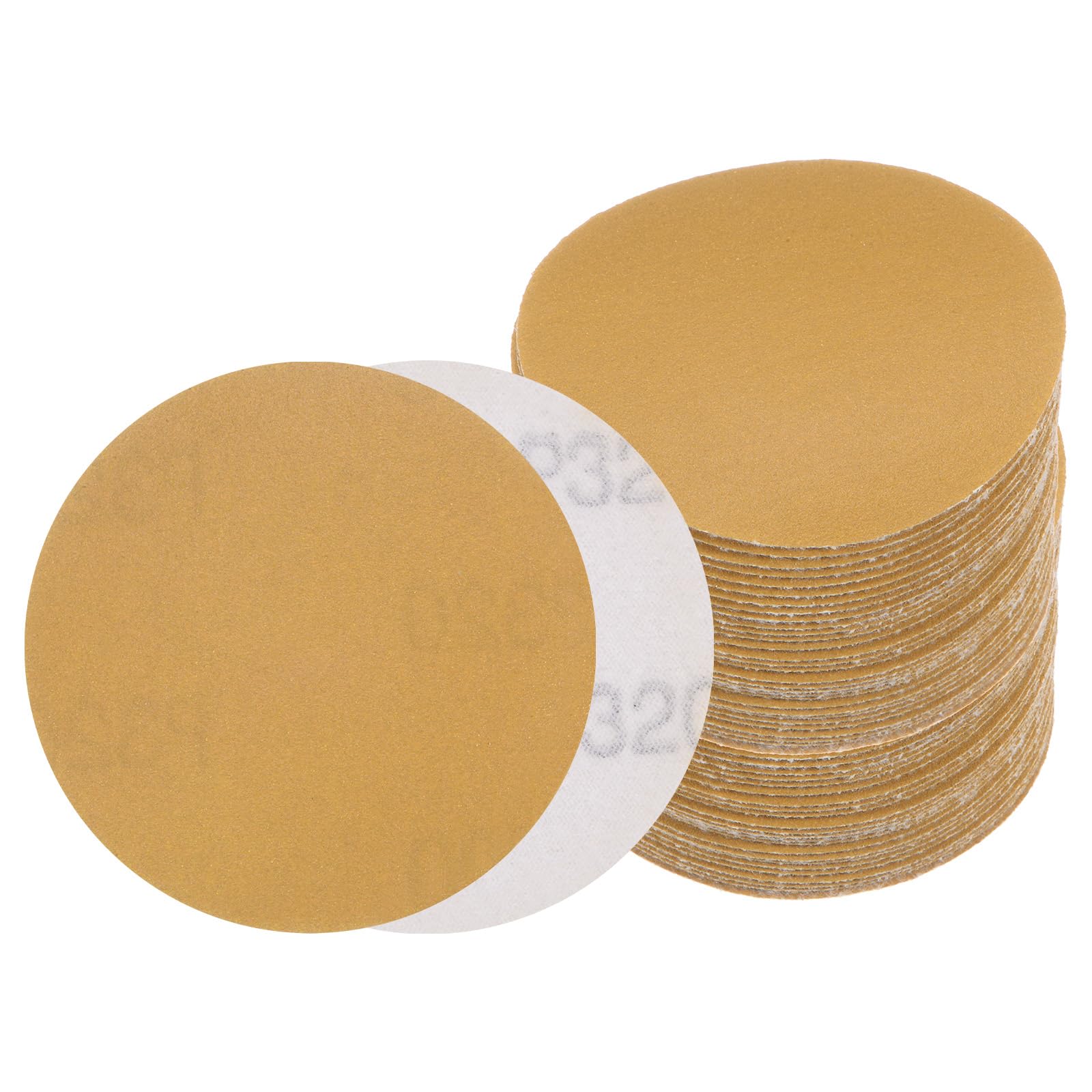 Kozelo 50pcs No Hole Sanding Discs- [ 3 Inch 320 Grit ] Round Hook and Loop Grip Sanding Pads Sheet Sandpaper for Automotive Woodworking Metal