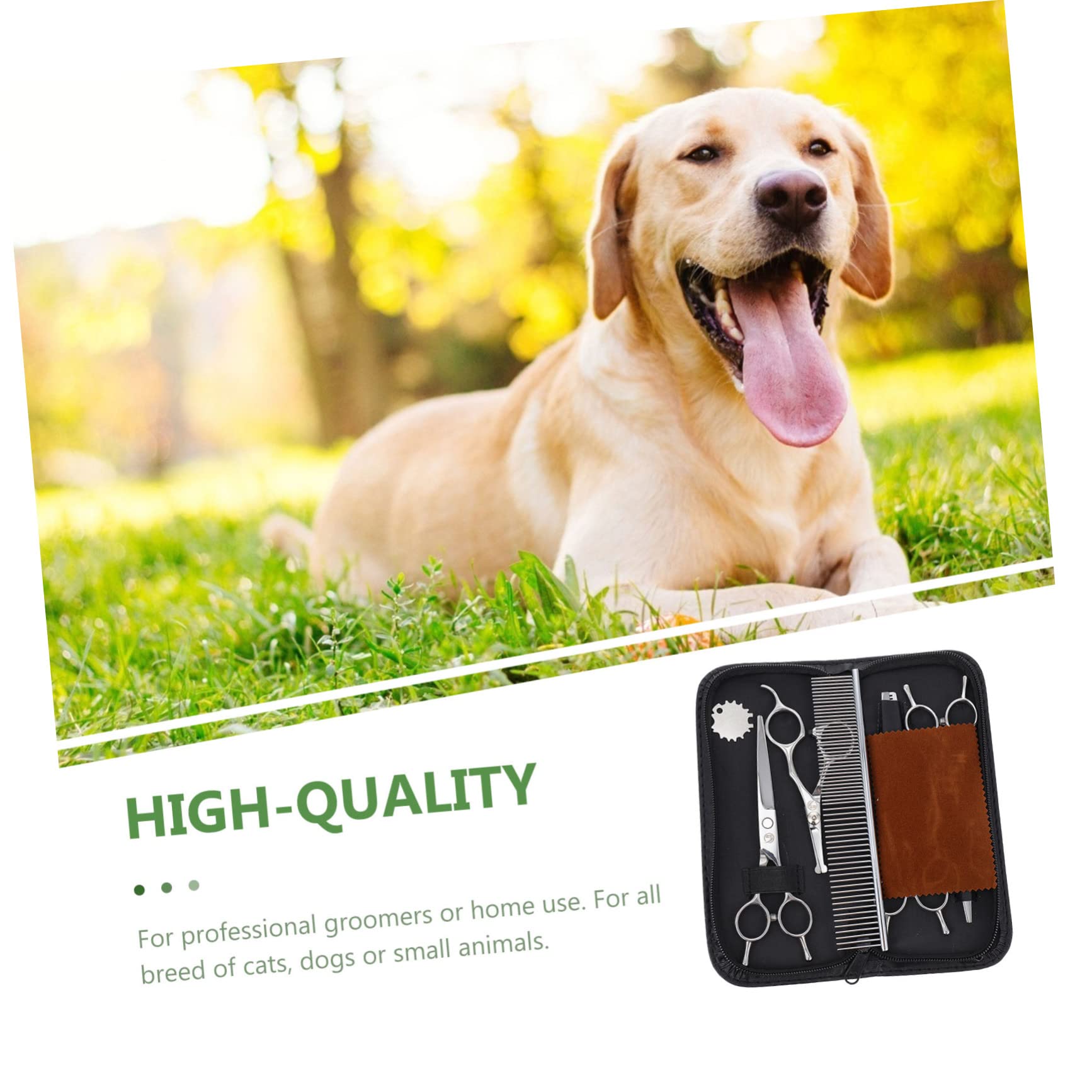 Happyyami Forbici per Toelettatura per Cani e Piccoli Animali, Set in Acciaio Inossidabile, Sicure e Facili da Usare per Casa