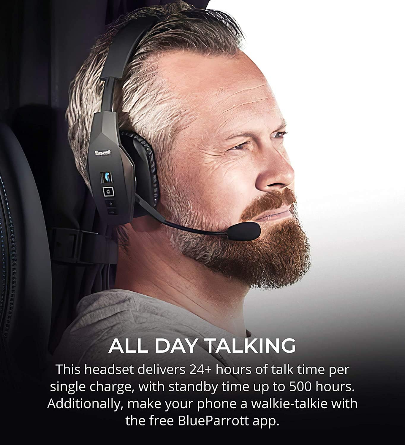 VXI BlueParrott B350-XT Bluetooth Headset Bundle with AC Power Supply and Car Charger