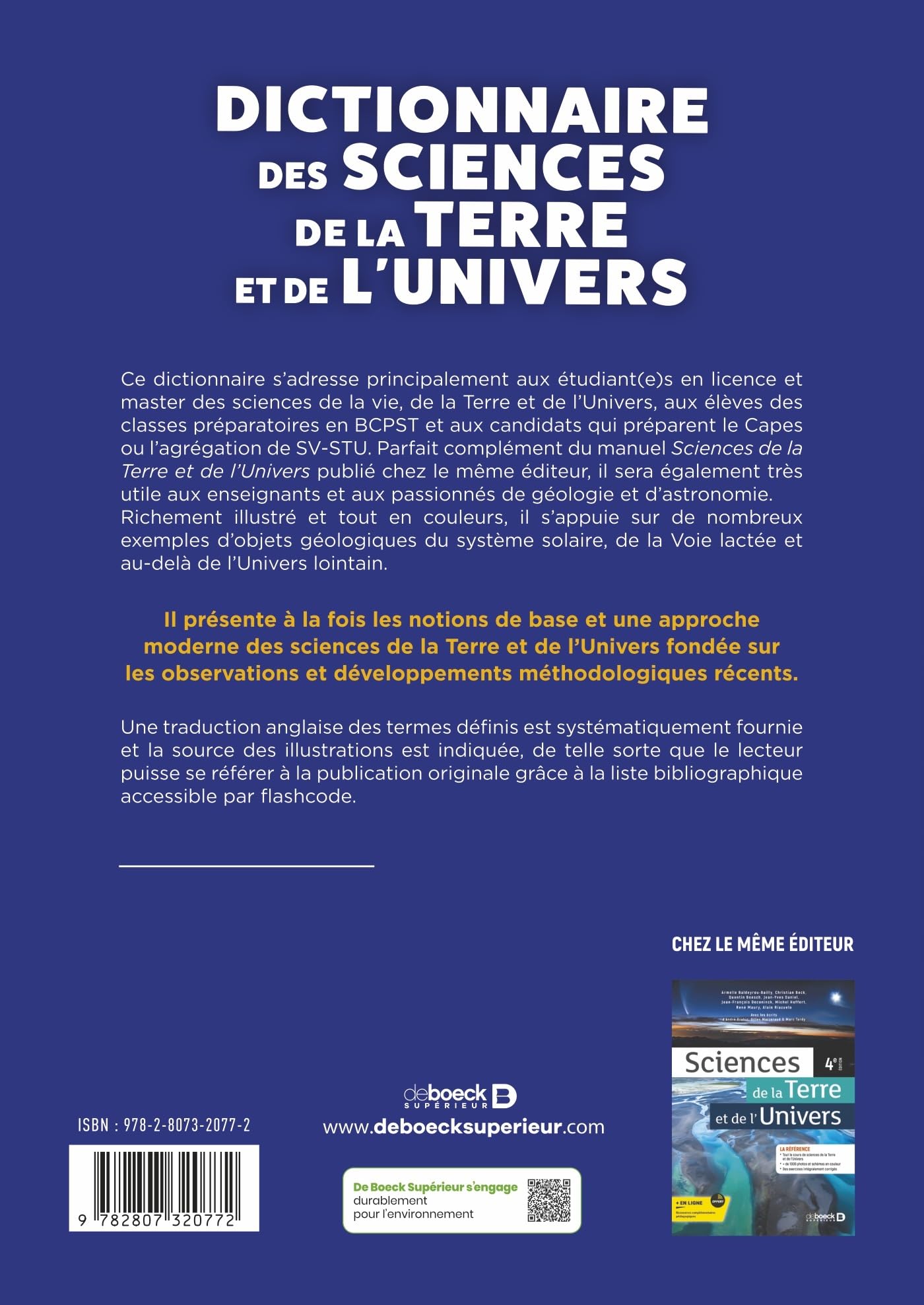 Dictionnaire des sciences de la Terre et de l'Univers