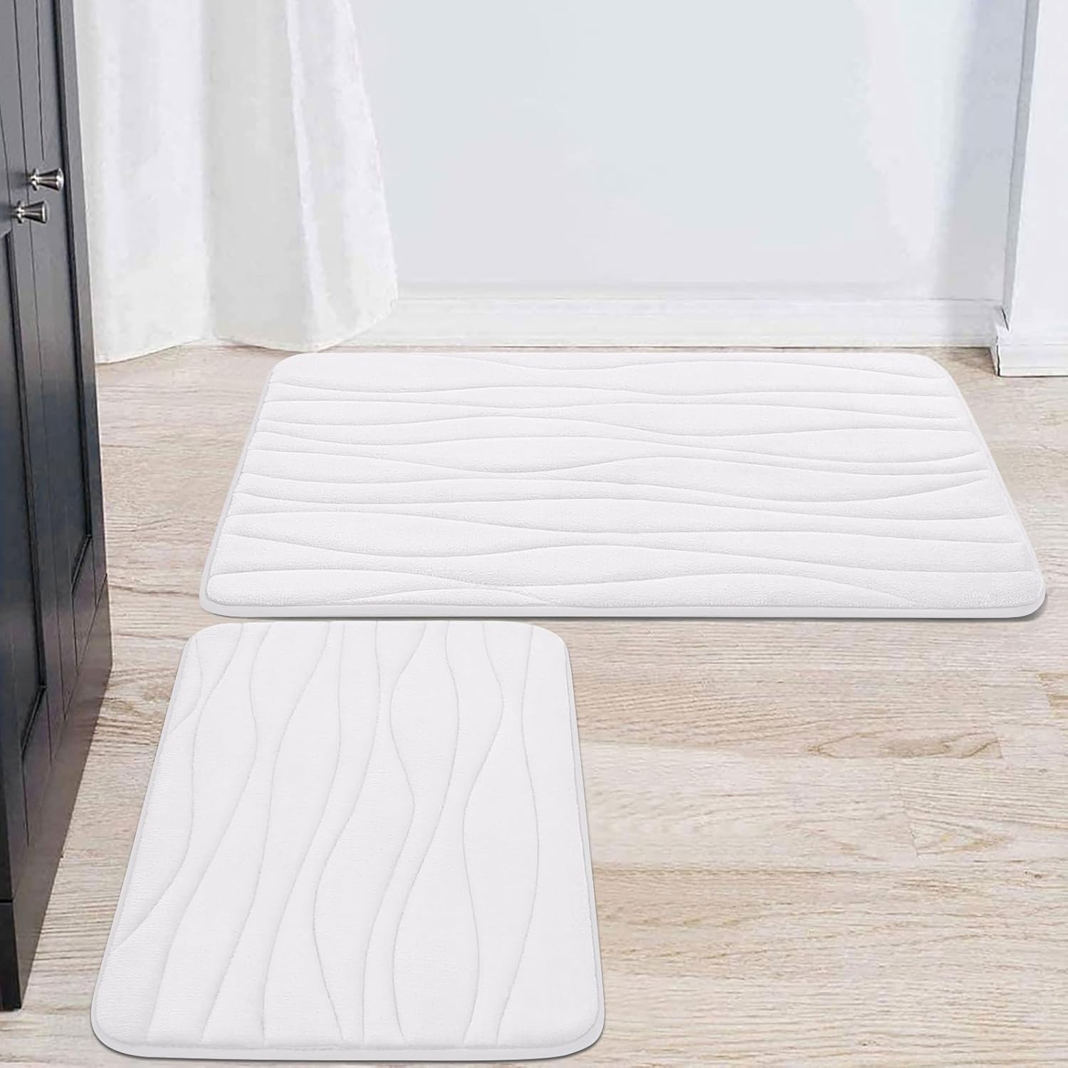 Buganda Memory Foam 2 Pieces Bath Rugs Set Soft NonSlip