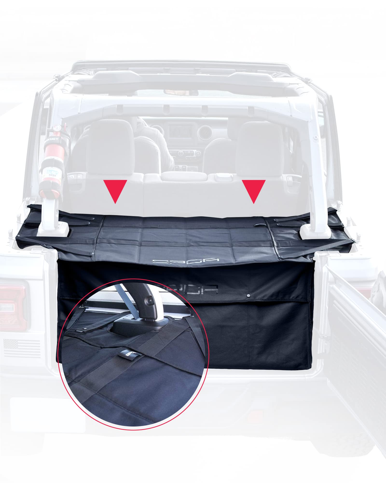 GPCA Cargo Cover for Jeep Wrangler 2007-2018, JK 2-Door Soft/Hardtop