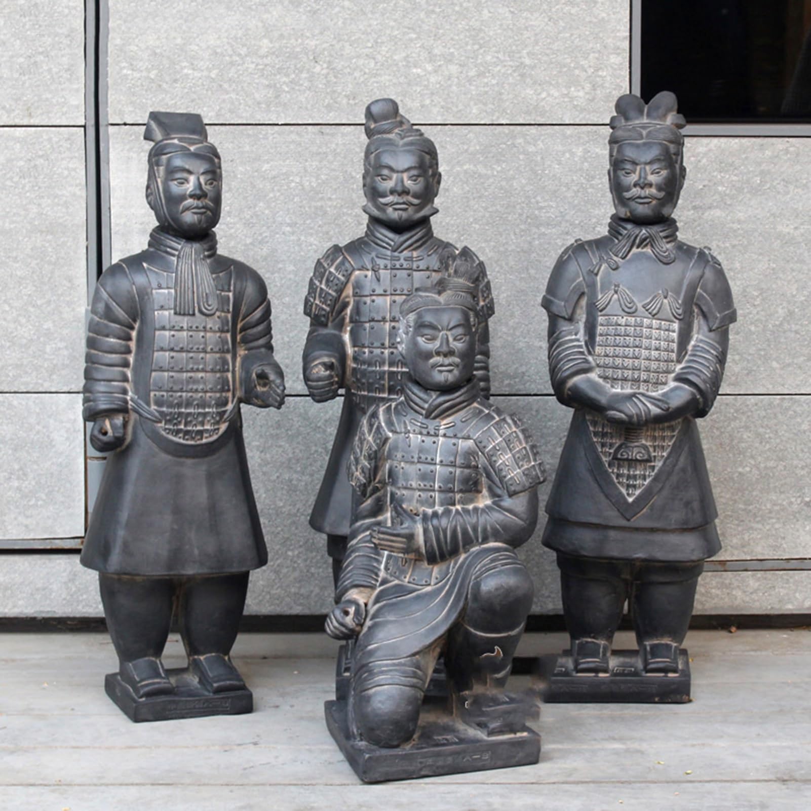 Dekoracja biurka Qin Terakota Wojownicy i Konie Statua Rzeźby - Statua Sztuki, Gliniane Chińskie Żołnierze i Wojownicy Artystyczne Modele Statuy, Wystrój Domu (C, H50CM)