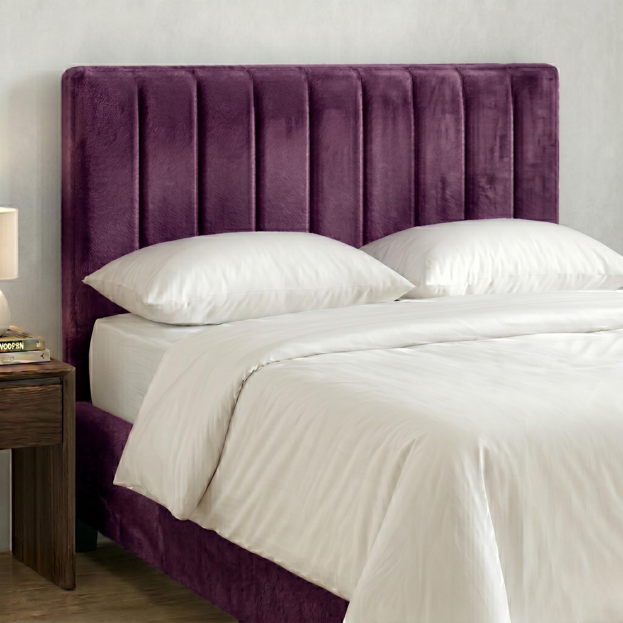 BEDELUNA Headboards for Bed - 24” 9vp Plush Fabric Headboard - Elegant Divan Bed Thick Padding Bed Headboards, Luxury Bedroom & Hotel Furniture