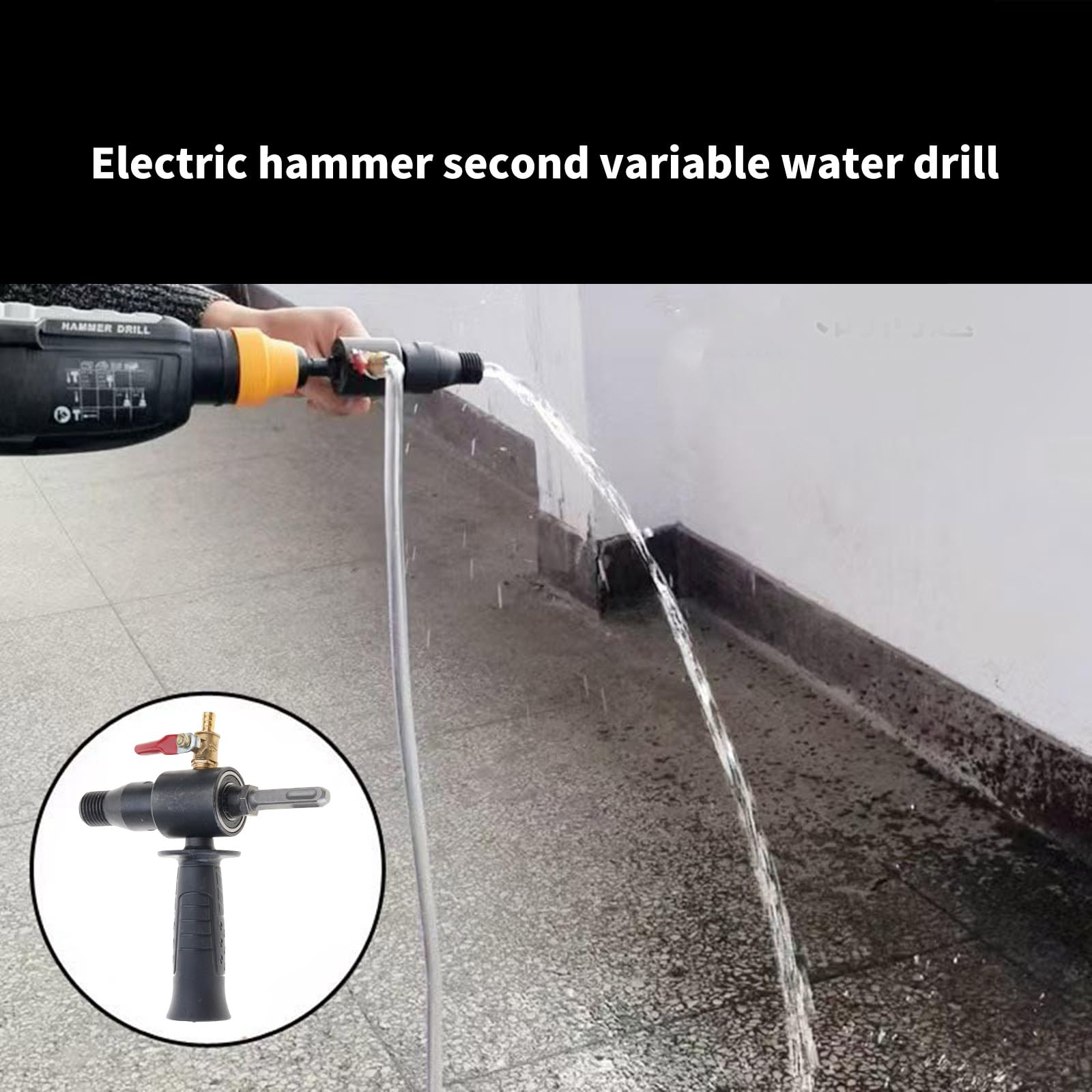 Marteau électrique pour perceuse à eau - Conversion d'impacts en injecteurs de mèche - Tige de connexion - Injecteur d'eau