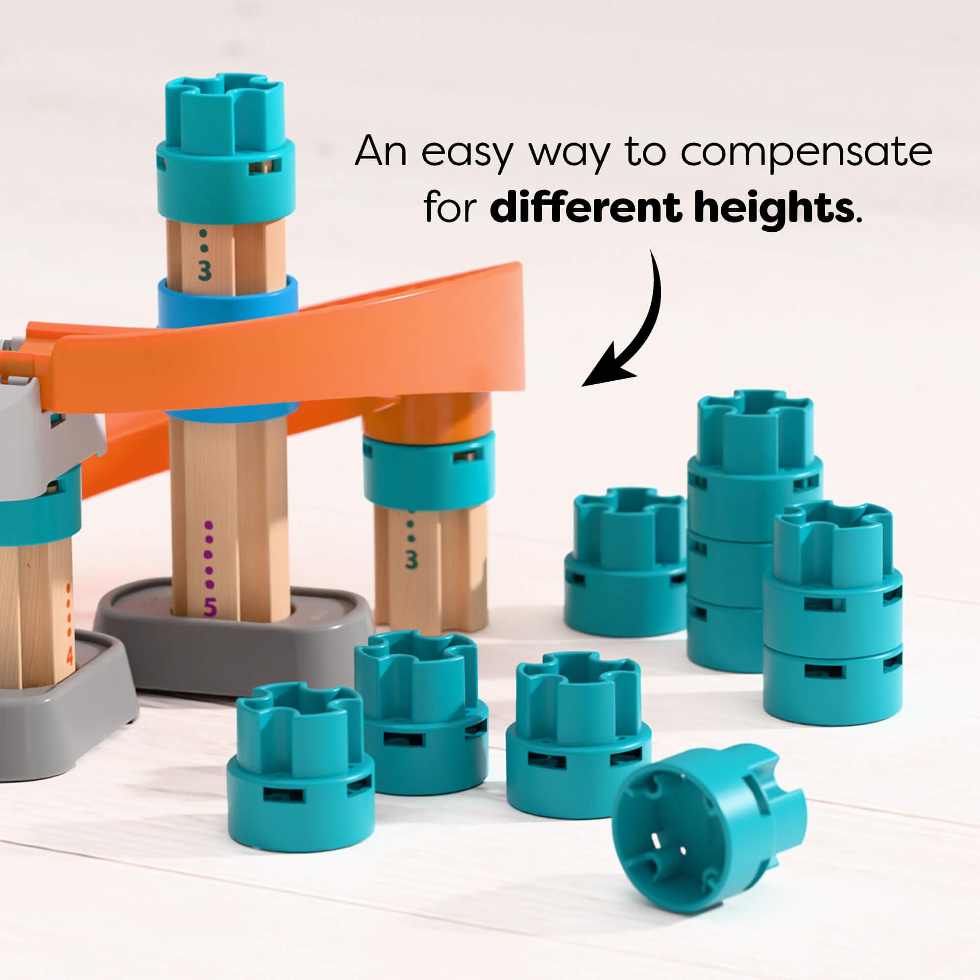 HABA Kullerbü Set Rehausseurs – 10 Colonnes Adaptables – Extension Pour Circuits Kullerbü – Dès 3 Ans – Créativité Et Motricité