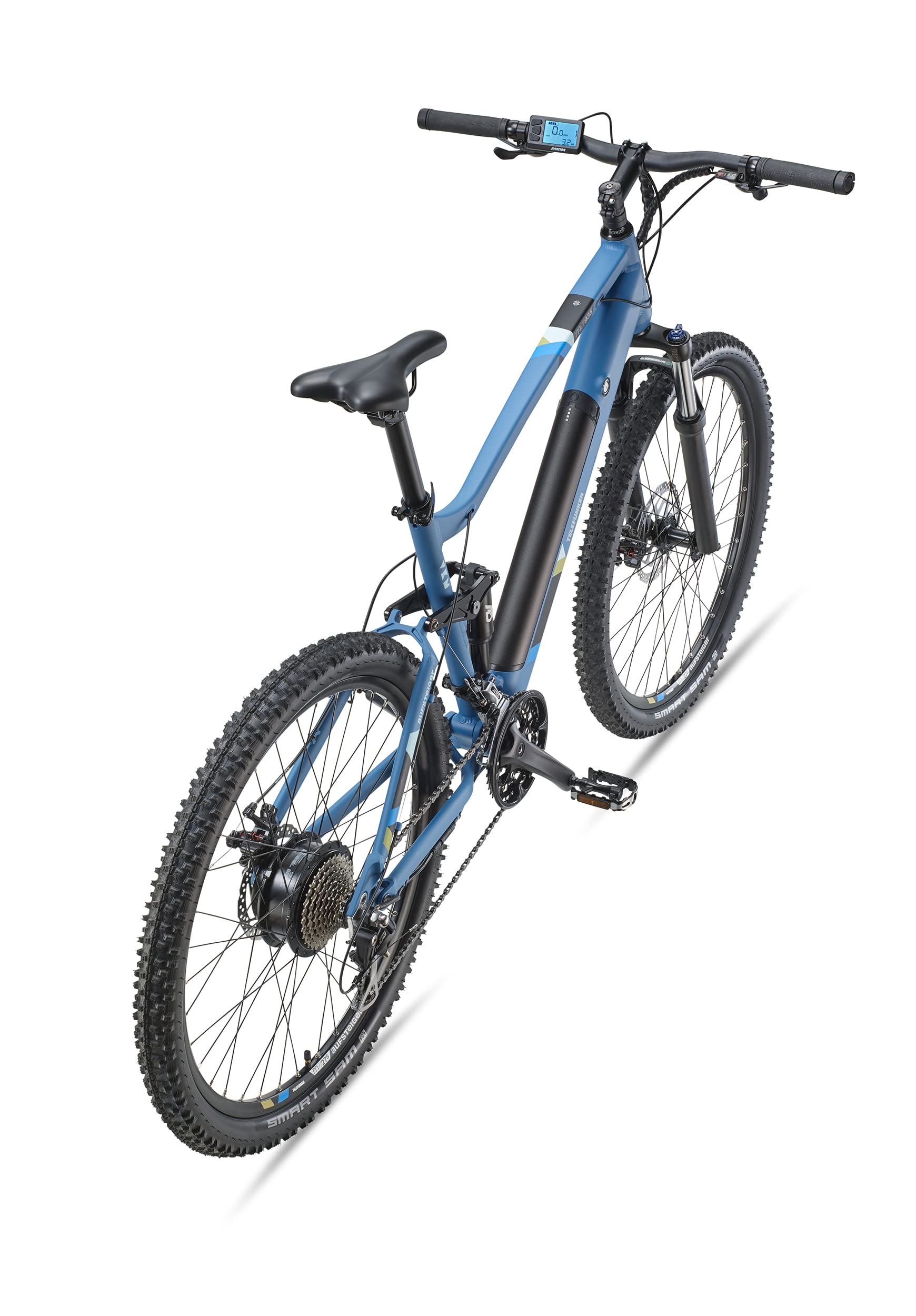 TELEFUNKEN E-Bike Mountainbike Elektrofahrrad Alu, 24 Gang Kettenschaltung - Pedelec MTB 27,5 Zoll, Hinterradmotor, 250W, Scheibenbremsen, Blau, Aufsteiger M935