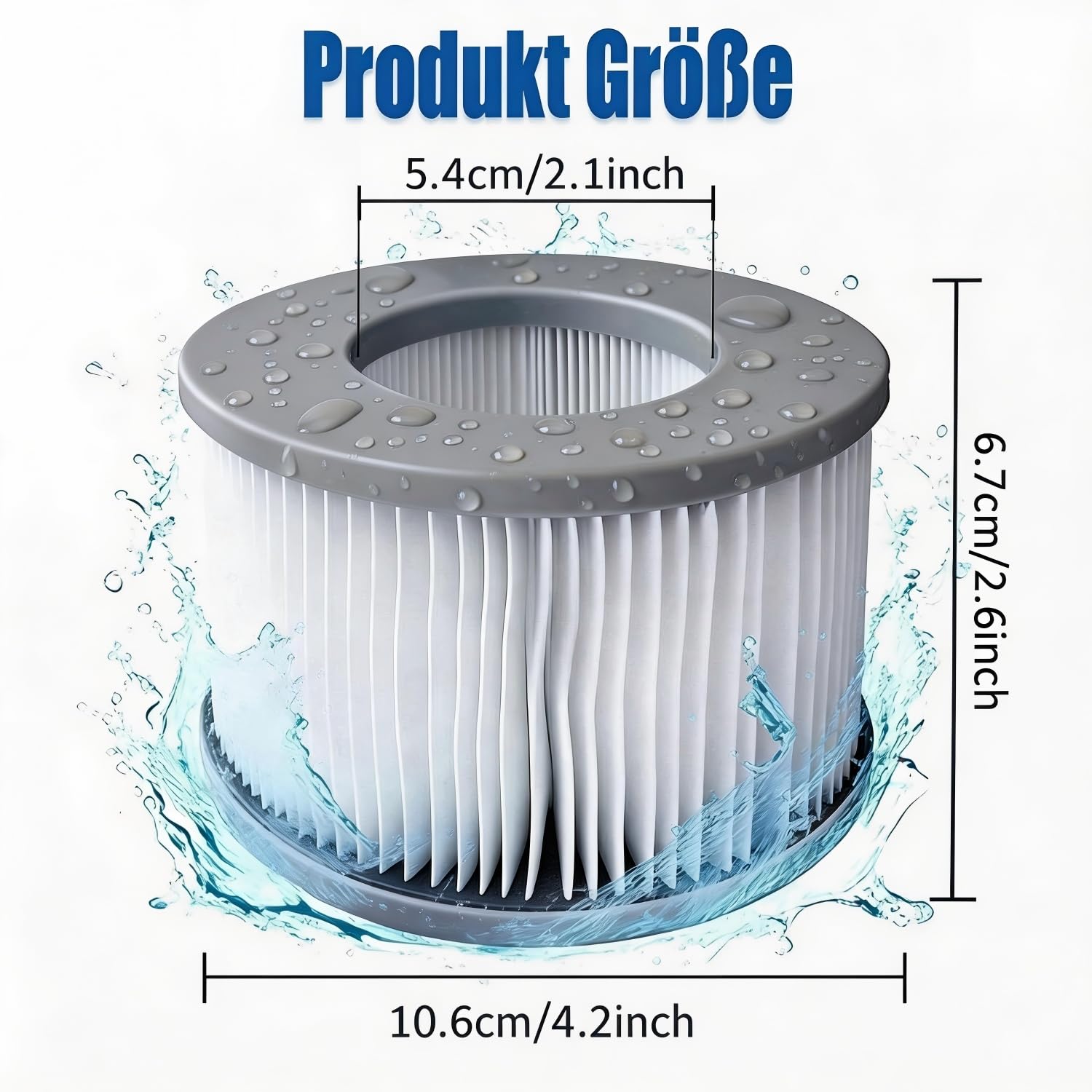 12er Set Ersatzfilter für MSPA Whirlpool-Filter-Kartuschen, Filter für Whirlpoal, für Heiße U-Boote und Spa, für Aufblasbare Pools - Wasserfilter Modell ab 2020