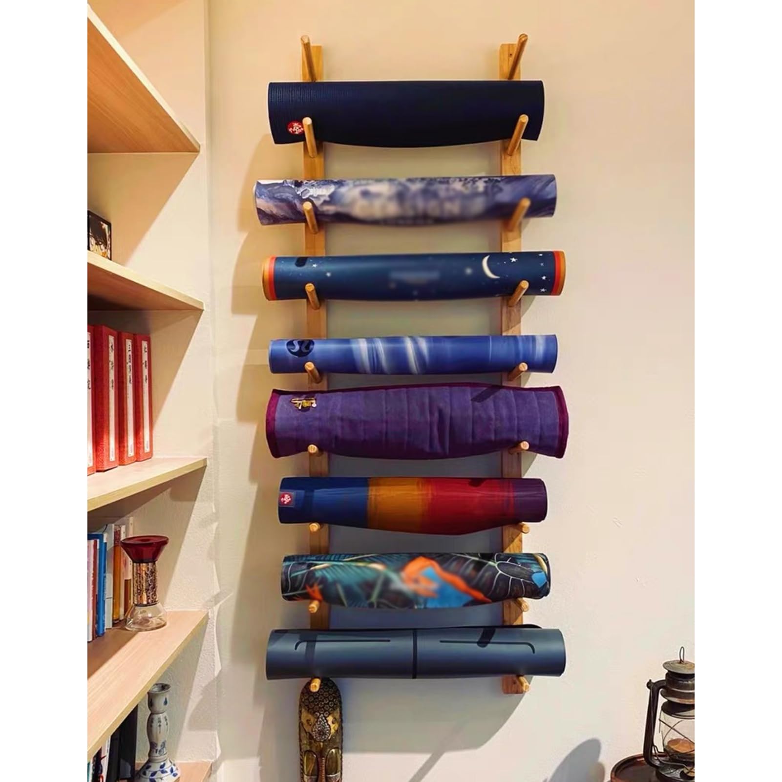 Support Mural de Rangement pour Tapis de Yoga, Support Mural pour Tapis d'exercice, Rouleau en Mousse, Organisateur de Gymnastique pour Classe, Gymnastique à Domicile