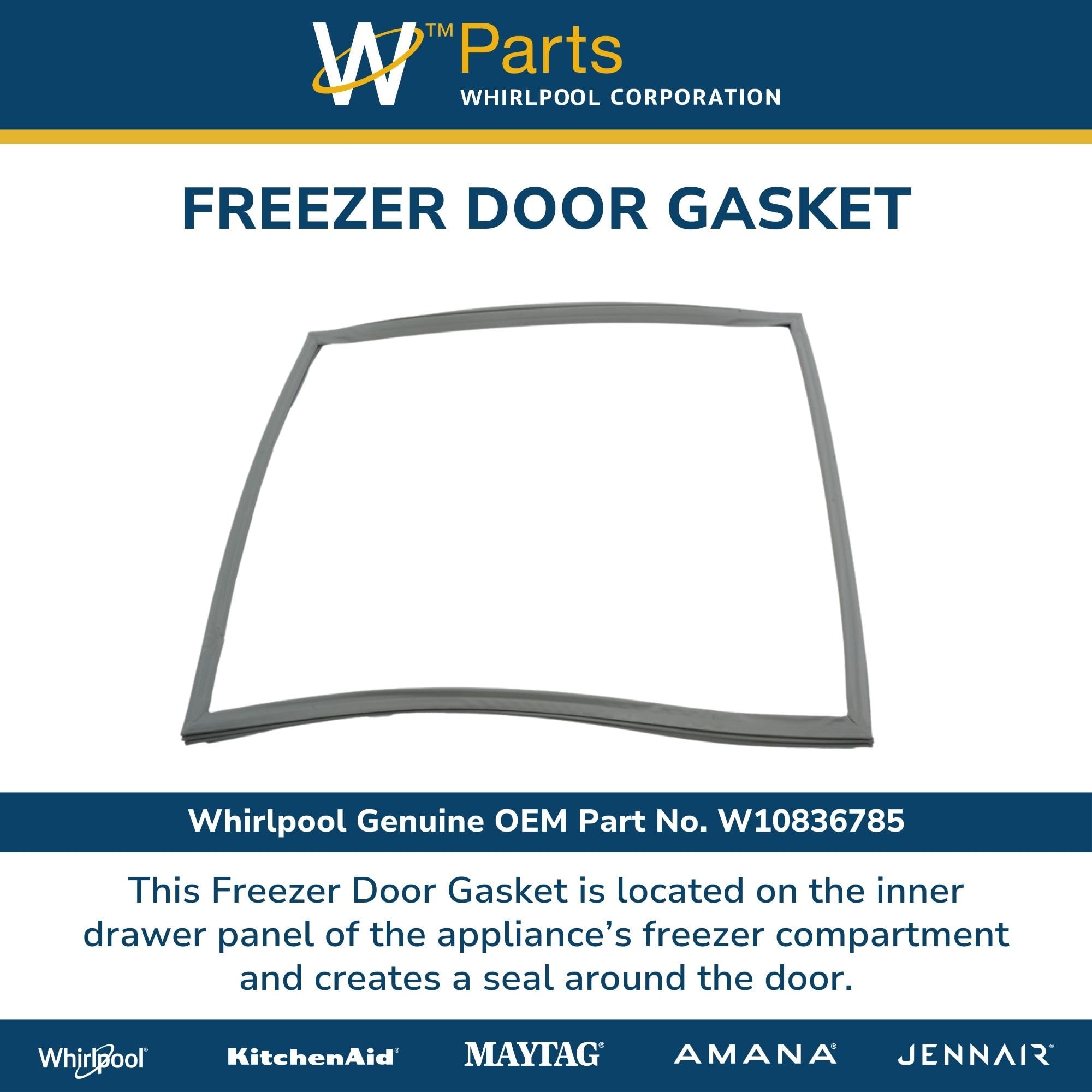 Amazon.com: Whirlpool W10836785 Genuine OEM Freezer Door Gasket