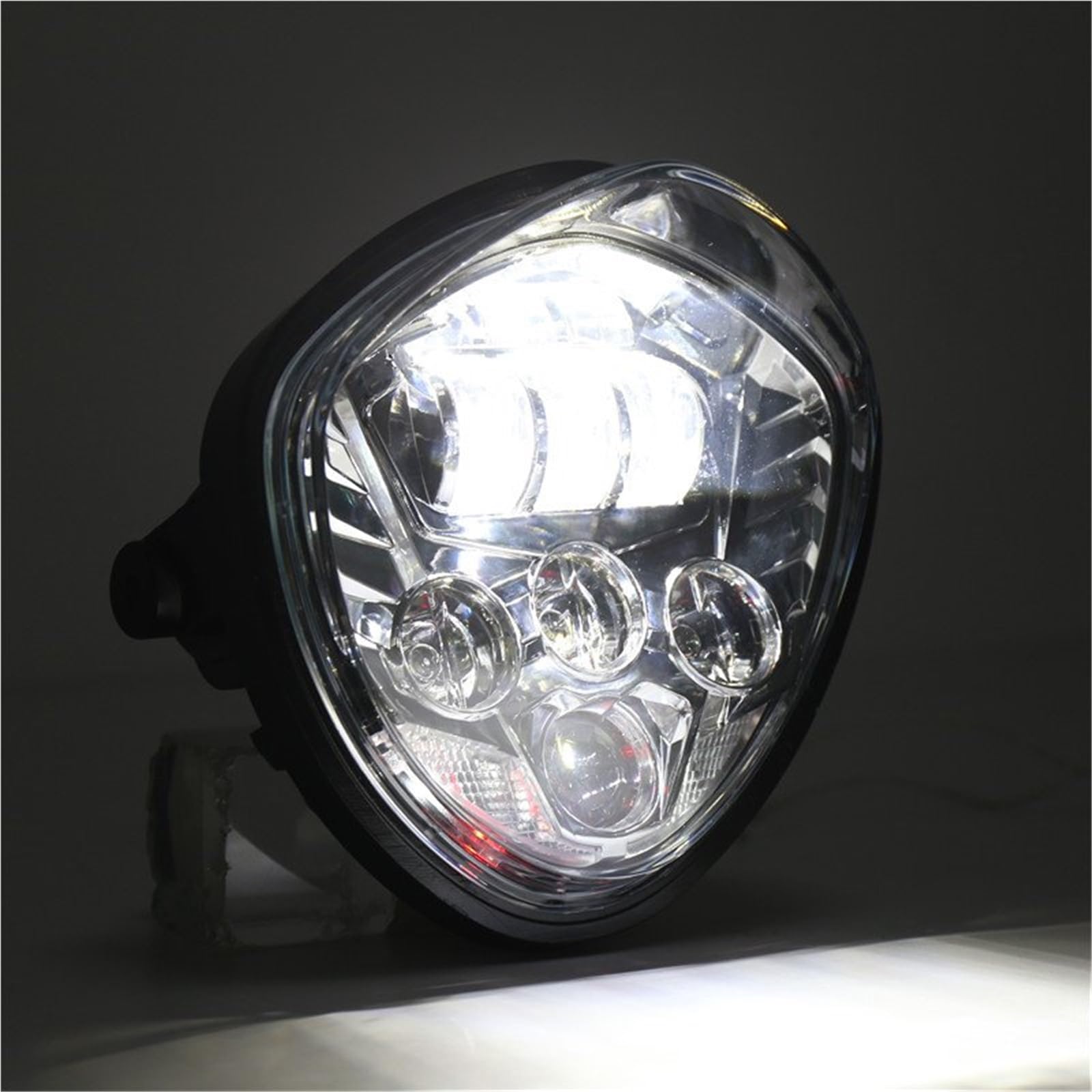 Faro Moto Faro LED Per Motocicletta Cromato Nero, Abbagliante/anabbagliante Per Victory Per Cross Per Country Per Vegas 8-Ball