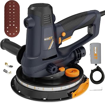 MAXXT Handheld Drywall Sander 810W, Electric Sander for Walls,Rough and fine Sanding, 1500-2800RPM Variable Speed, Upgraded Pad, Adjustable Suction, Self-Dust-Extraction 120, Volts