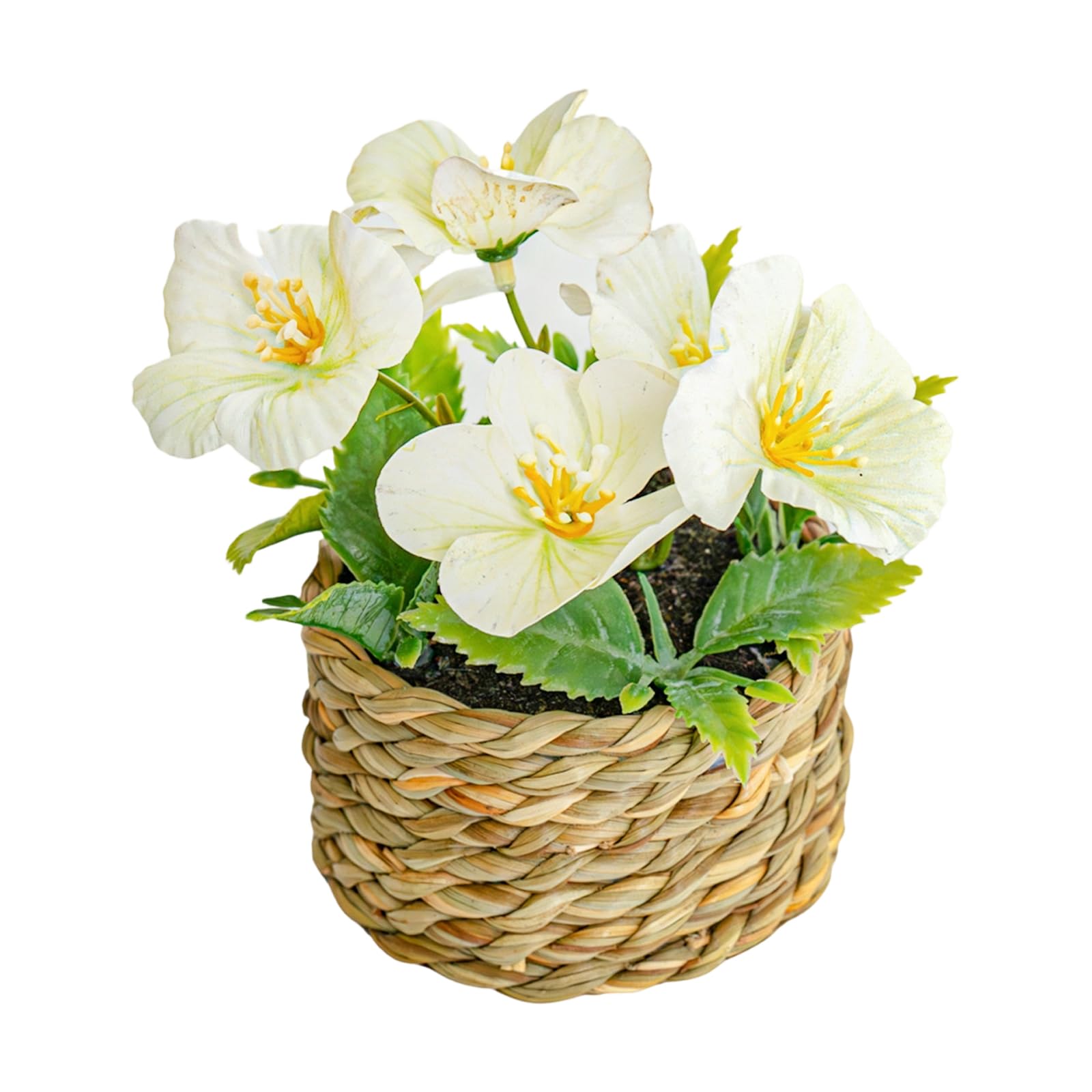 Kalttoy Simulation Flower Potted Plant with Soft Petal and Leaves for Dining Room Bookshelf Windowsill Tabletop Centerpieces Blanketed Silkflowers