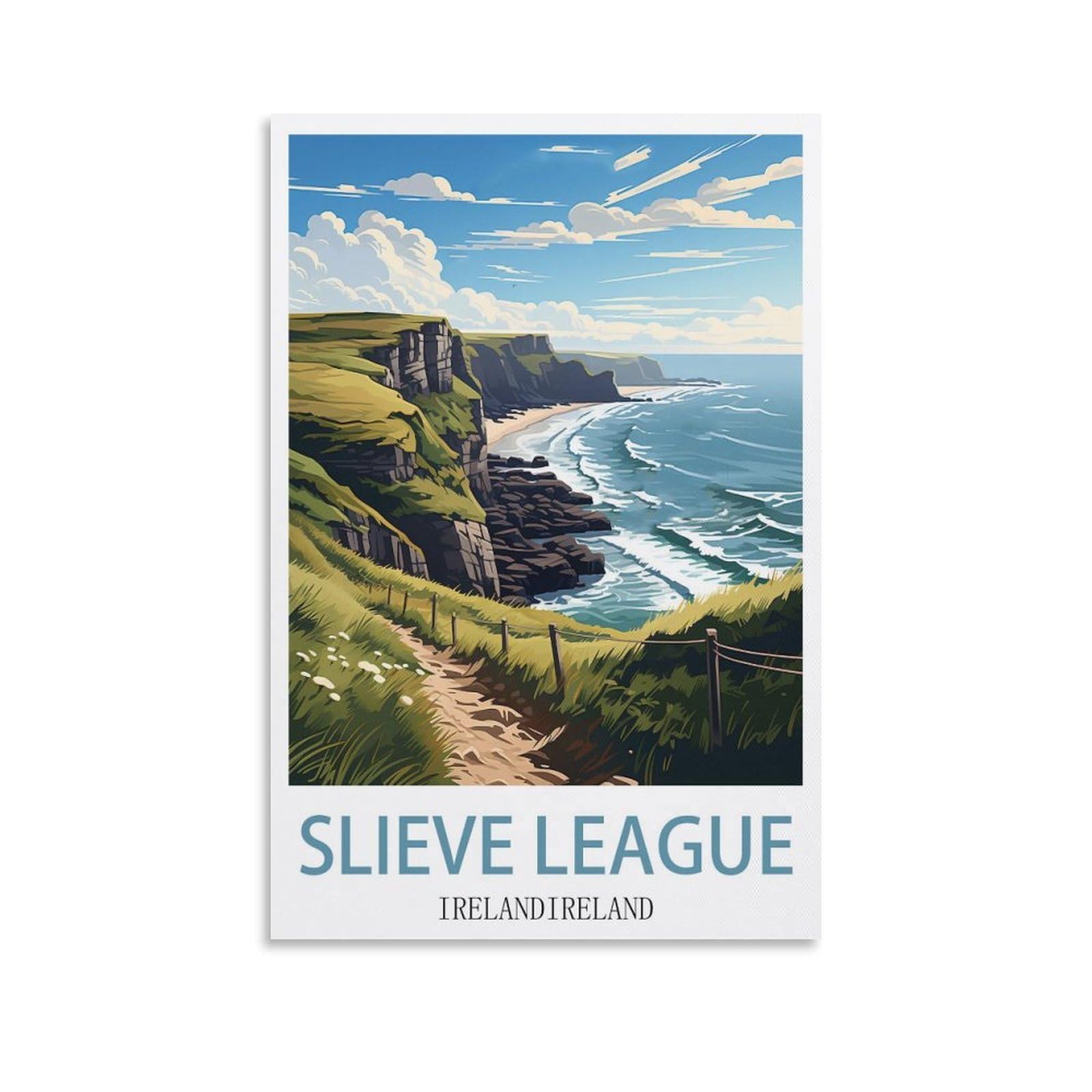 EZMLFA 5D Diamond Art Kits for Beginner,Slieve League Ireland,Beginners,DIY Full Round Drill Diamond Dot Gem Art Kits for Adults,Crafts for Decor 30x40cm