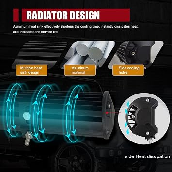 SKYWORLD Quad Row 20 inch 510W LED Light Bar IP67 Waterproof Off Road Led Bar Flood Spot Combo Beam for Truck ATV 4x4 + 2 x 18W 4 inch Spot LED Pods Work Light with Wiring Harness Kit