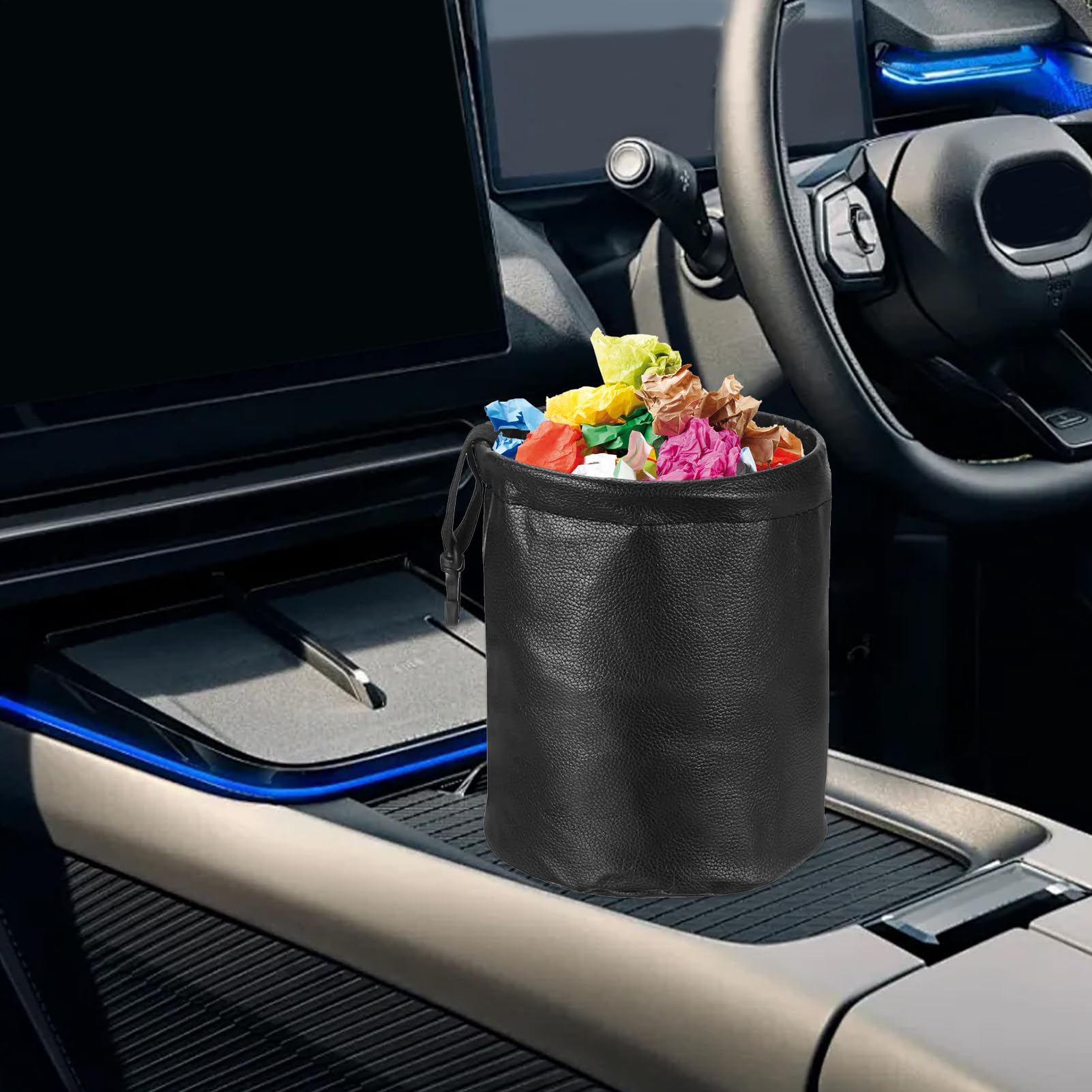 Generico Cestino Rifiuti Auto Auto Per Rifiuti Da 3.4 Litri | Organizzatore per Ombrelli Auto Per Sedan Camper Truck Autisti Pendolari Scuola Viaggi Lunghi Vacanze Campeggio Eventi