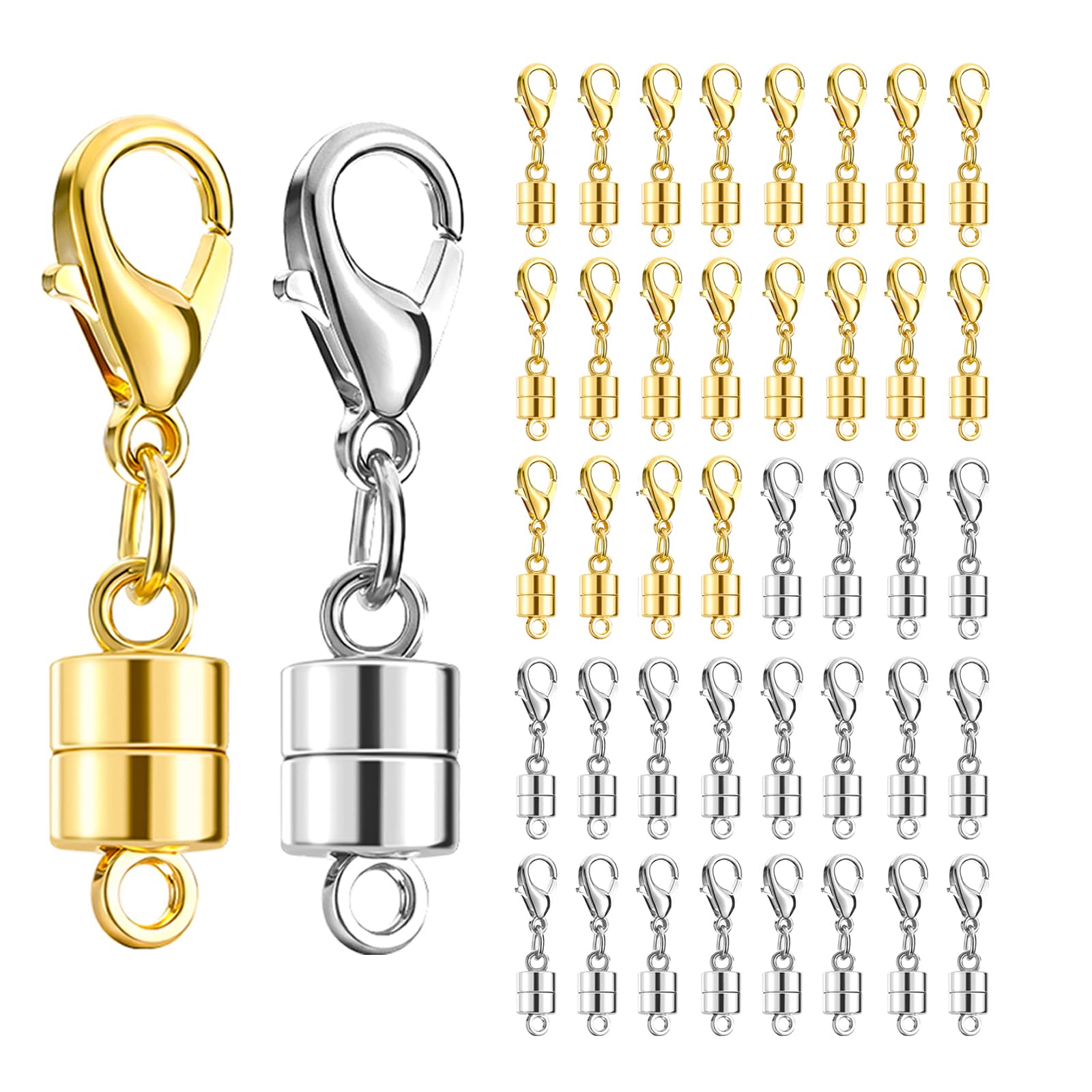 Buelkmag 40P Magnetic Necklace Clasps and Closures Hook 14K Gold and Silver