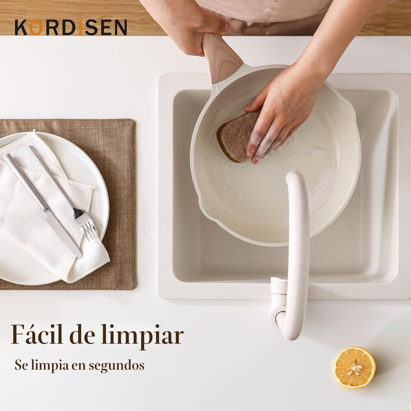 Kordisen Sartén Cerámica Juego 20/24/28 cm, Sartén Antiadherente Inducción, Saludable y No Tóxica, Sin PFOA y PFAS