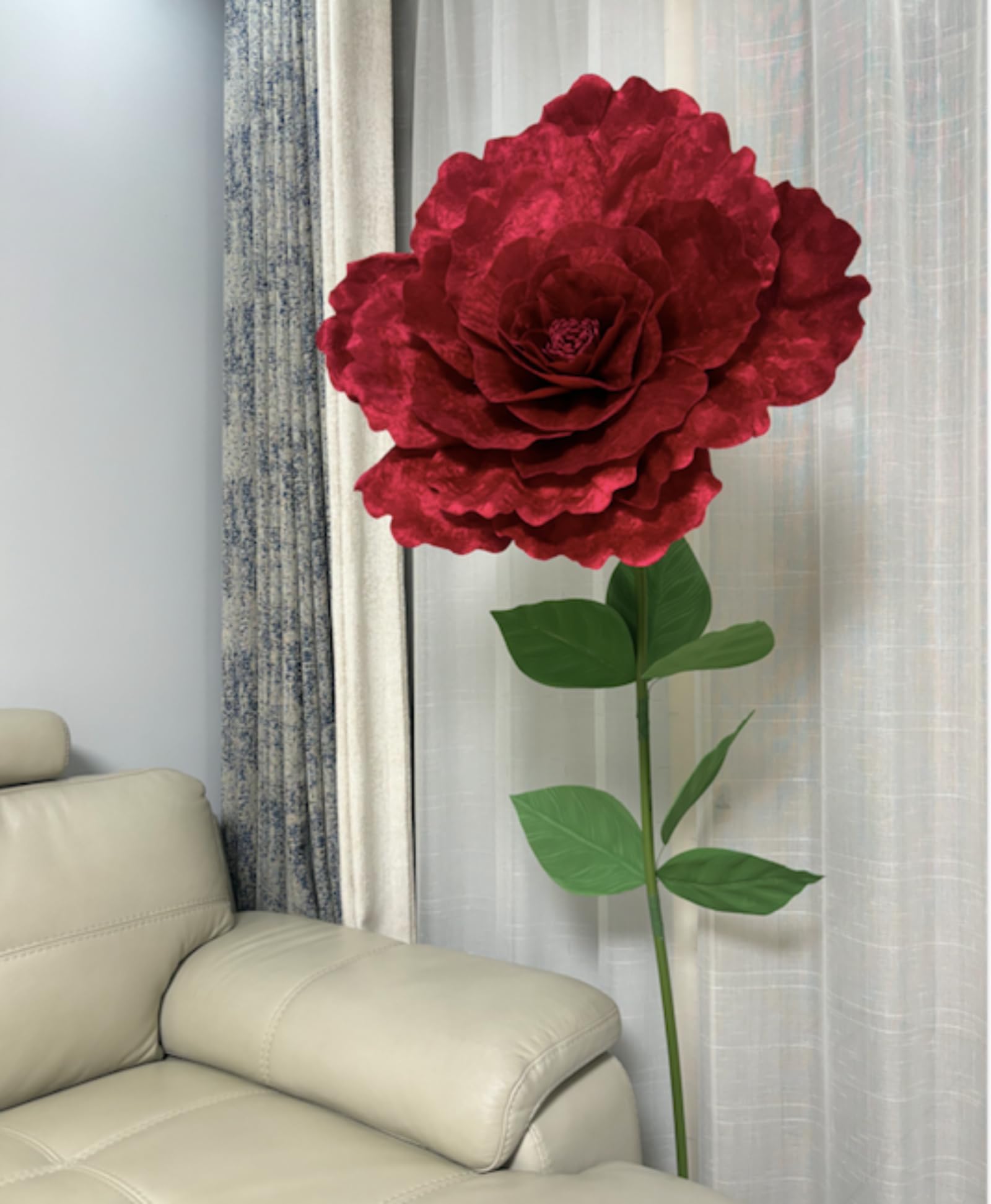 YUANXIN Rosa Gigante de 165 cm - Flores Artificiales Falsas, Regalo Creativo Hecho a Mano para Aniversario de Boda, Día de San Valentín, Día de la Madre y Decoración