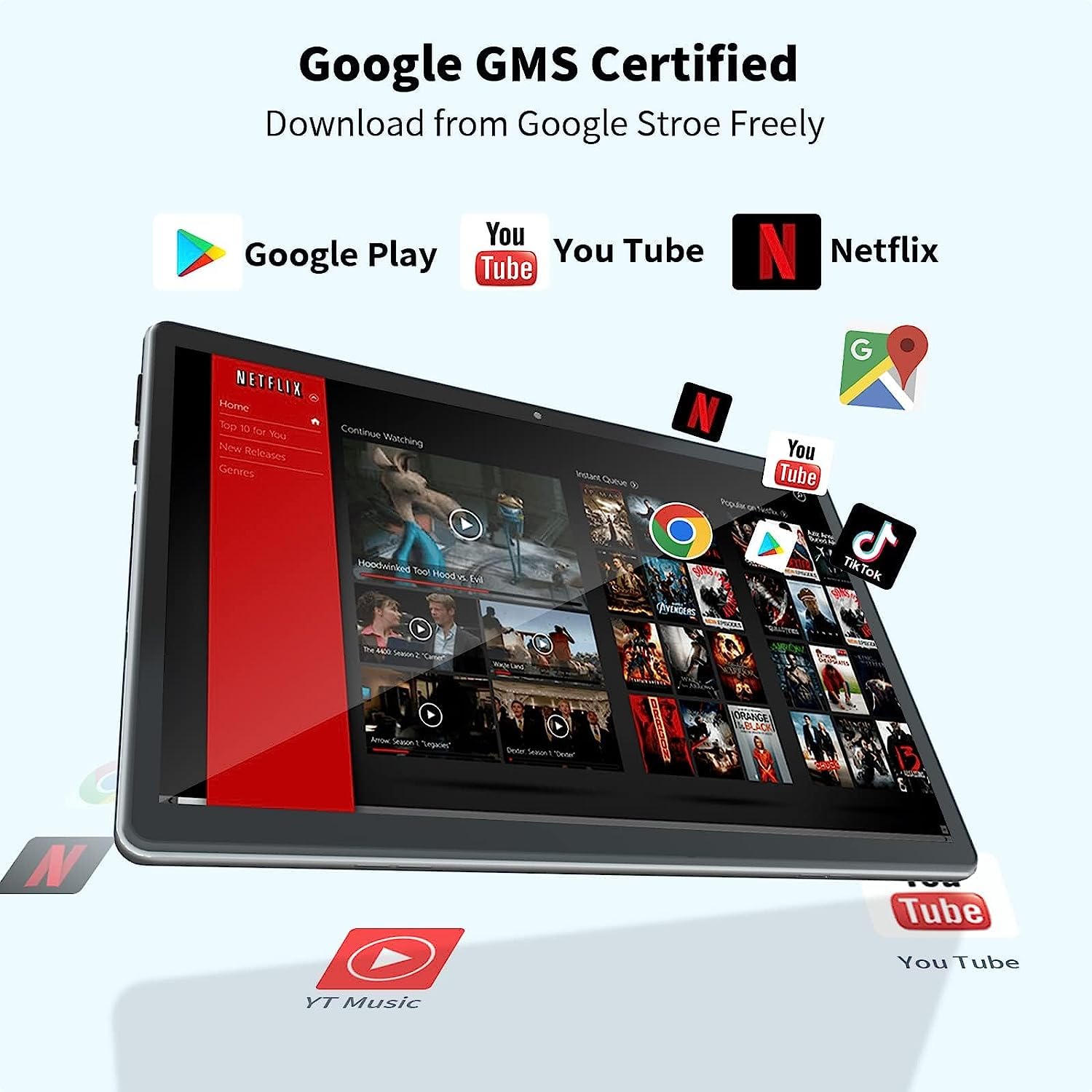 10.1”Tablet com Caso, Teclado, Mouse e Caneta, Tablet Android 15