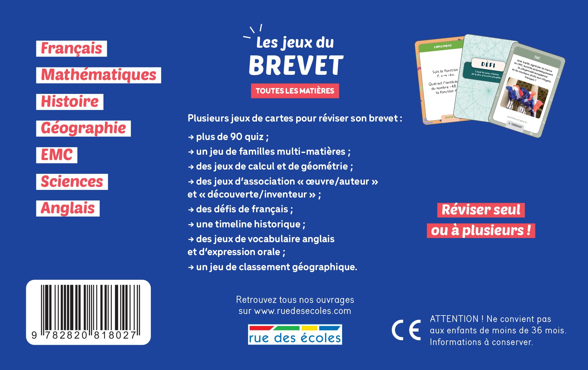 Image secondaire de Les jeux du Brevet - Révisez toutes les matières avec 200 cartes ludiques