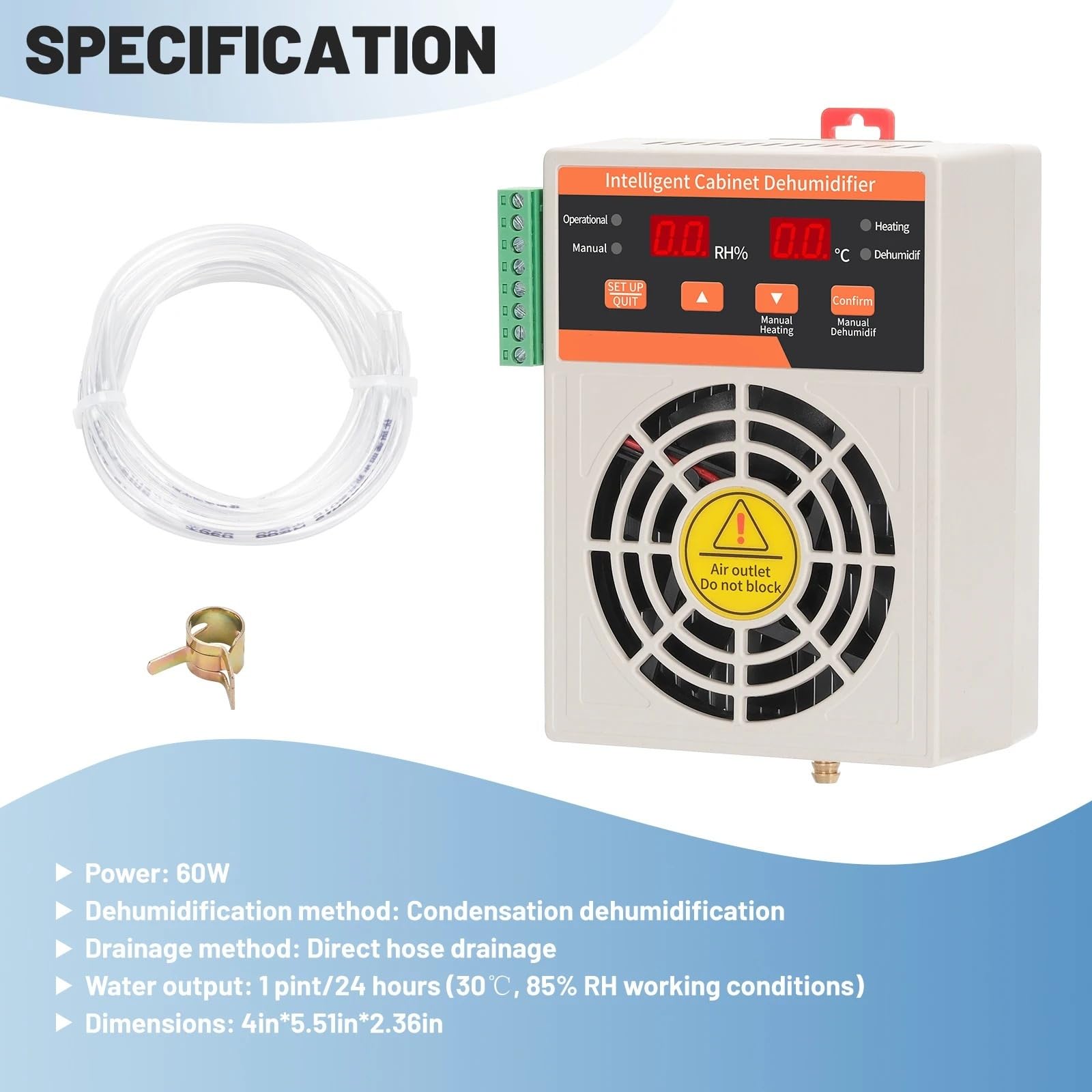 Deumidificatore industriale Deumidificatore completamente automatico da 13,5 once, adatto for scatola elettrica, con tubo di drenaggio(ACDC24V36V)