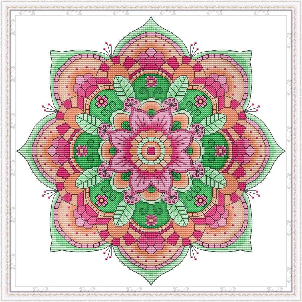 Full Range of Stamped Cross Stitch Kits, 100% Cotton DIY Embroidery Starter Kits DIY Needlework for Beginners Kids Adults - National Customs (Printed 11CT) 15.8''X 15.8''