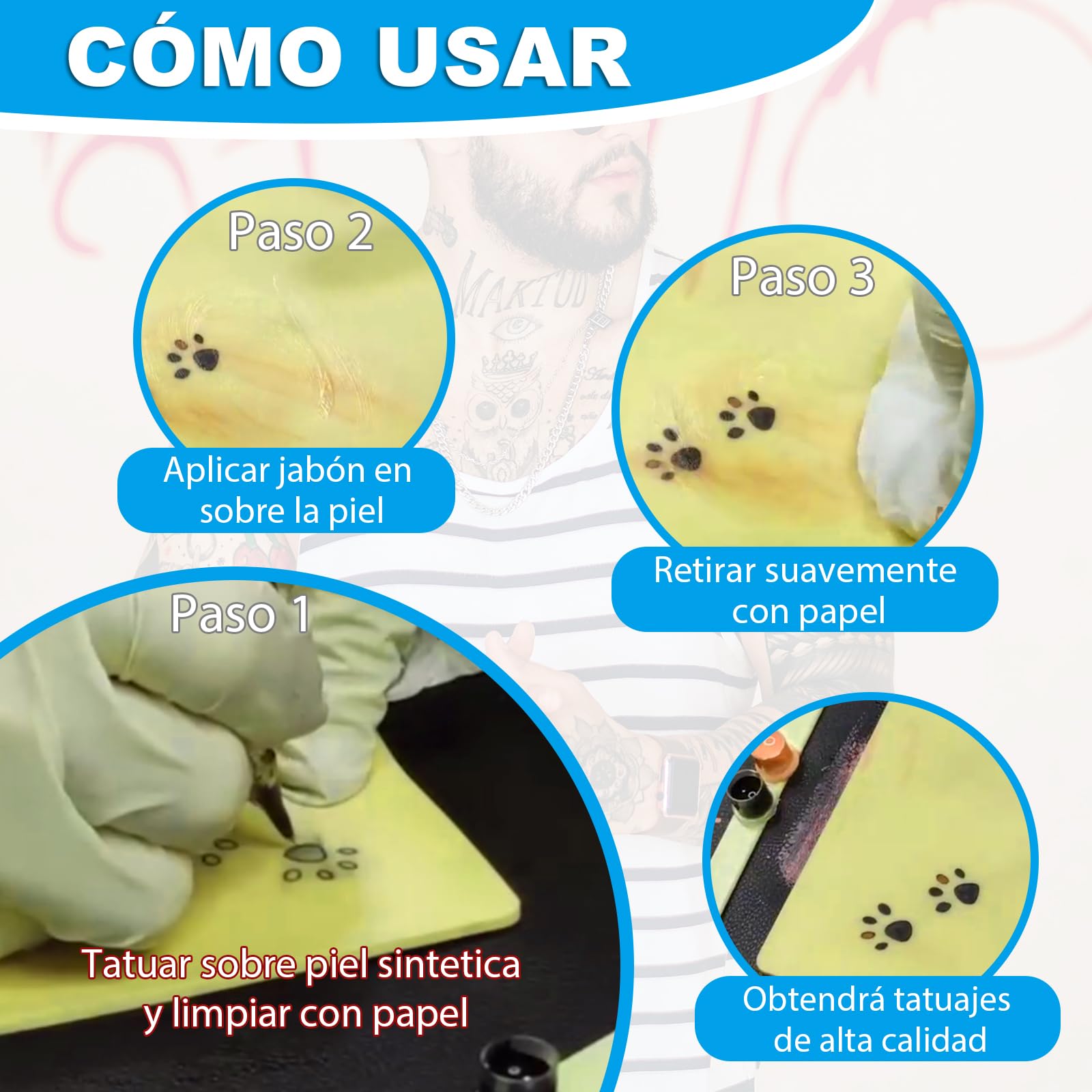 EMALLA 10pcs Piel Sintetica Tatuaje 3mm Pieles Sinteticas Falsos Gruesa para Practicar Tatuajes(18.7cm x 14.2cm)