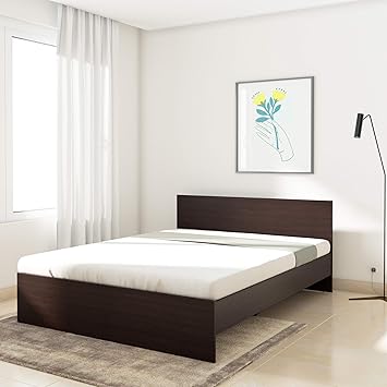 Amazon Brand - Solimo Medusa Engineered Wood Queen Bed (Wenge finish)