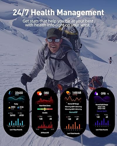 Miniatura 6 de PODOEIL Reloj inteligente militar para hombres con llamada respuestaimagen resistente monitor de fitness de pantalla grande HD de 185 pulgadas reloj