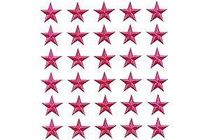 30 Pcs Pink Star Patches: Embroidered Appliques for DIY Customization