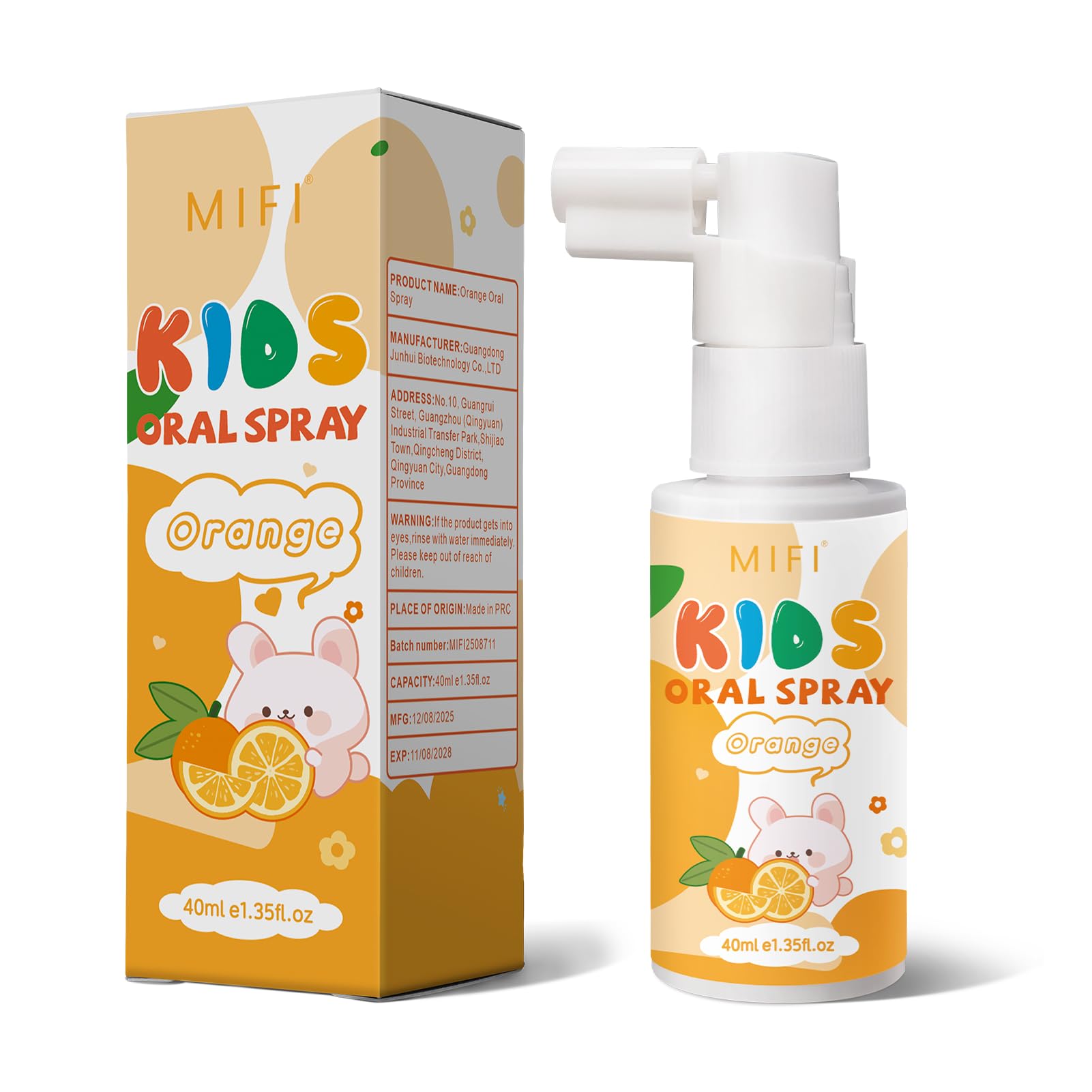 PEGO Kids Oral Spray - Fresh Breath for Children & Toddlers, Fruit-Flavored Oral Care Spray, Easy to Use, Perfect for Home & Travel for Baby's Daily Oral Care (1Pack, Orange)