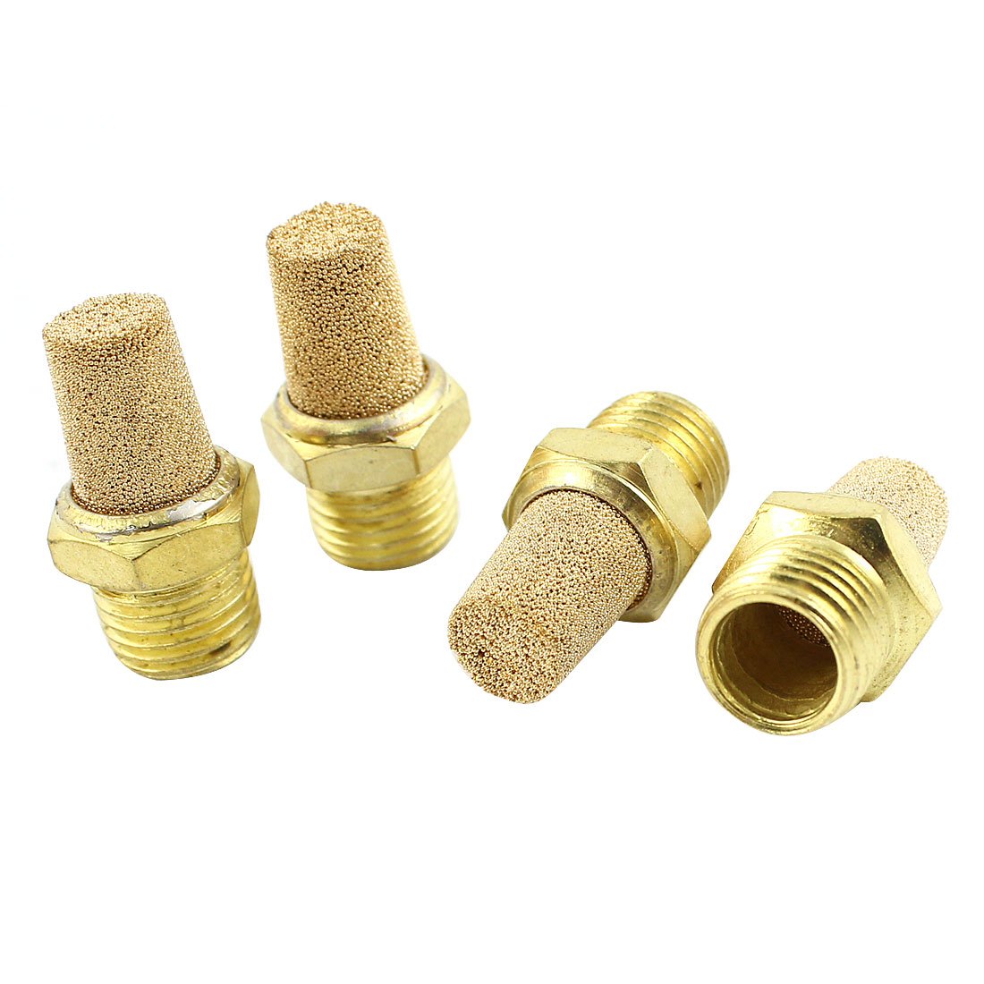 Uxcell Men's Gold Sourcingmap 4Pcs 1/4Pt Thread Pneumatic Filter Noise Sintered Exhaust Muffler
