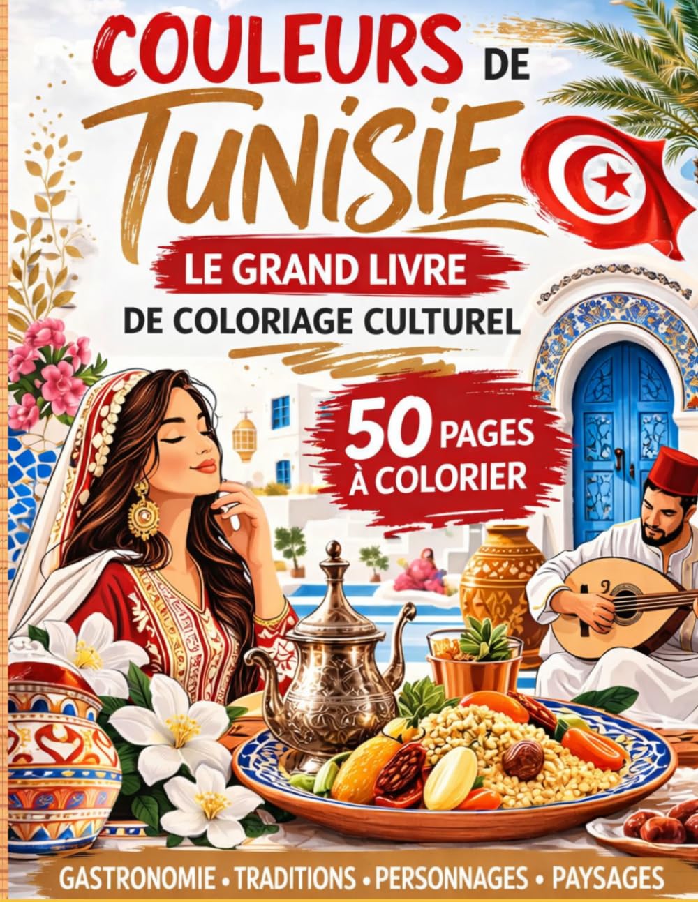 Couleurs de Tunisie: Le grand livre de coloriage culturel