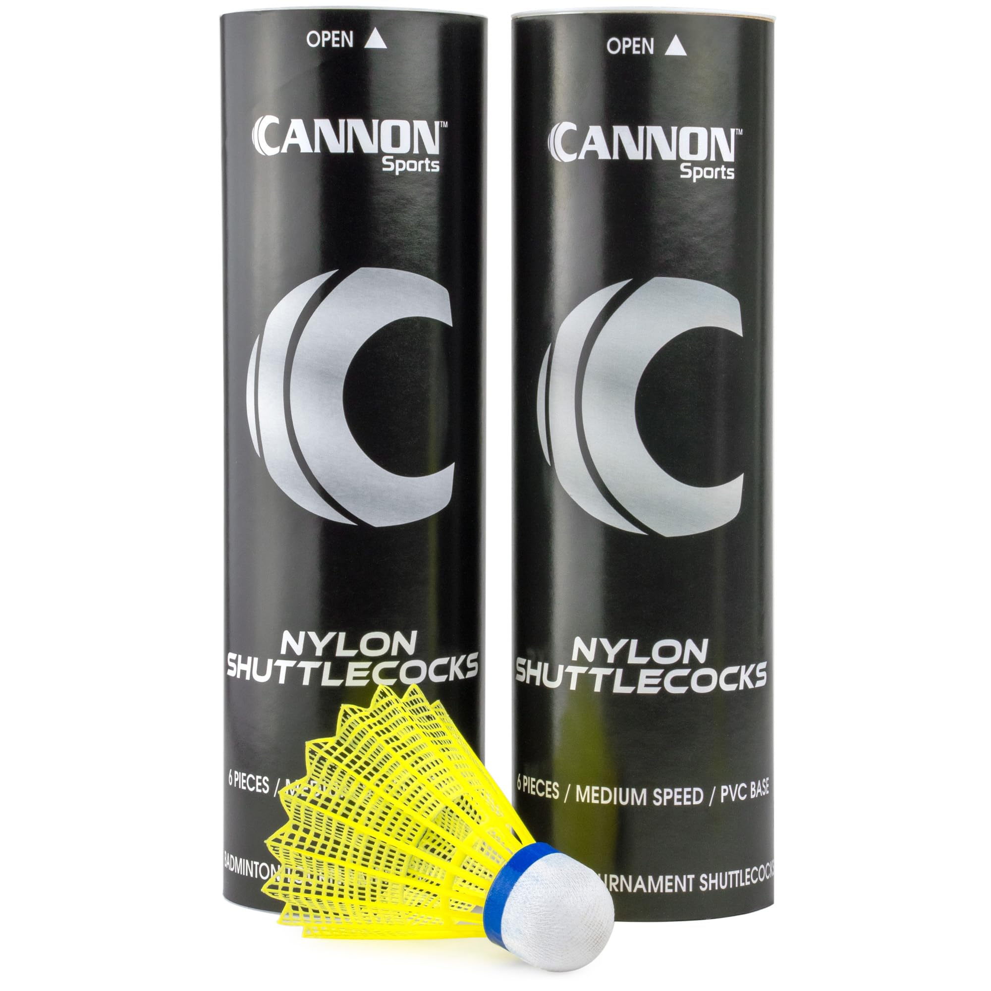 Cannon Sports Badminton Shuttlecocks – Medium Speed Nylon Badminton Birdies – Durable Plastic Shuttlecocks for Indoor Outdoor Badminton – Yellow or White Birdies in 6, 12, or 24 Pack (Yellow, 12 Pack)