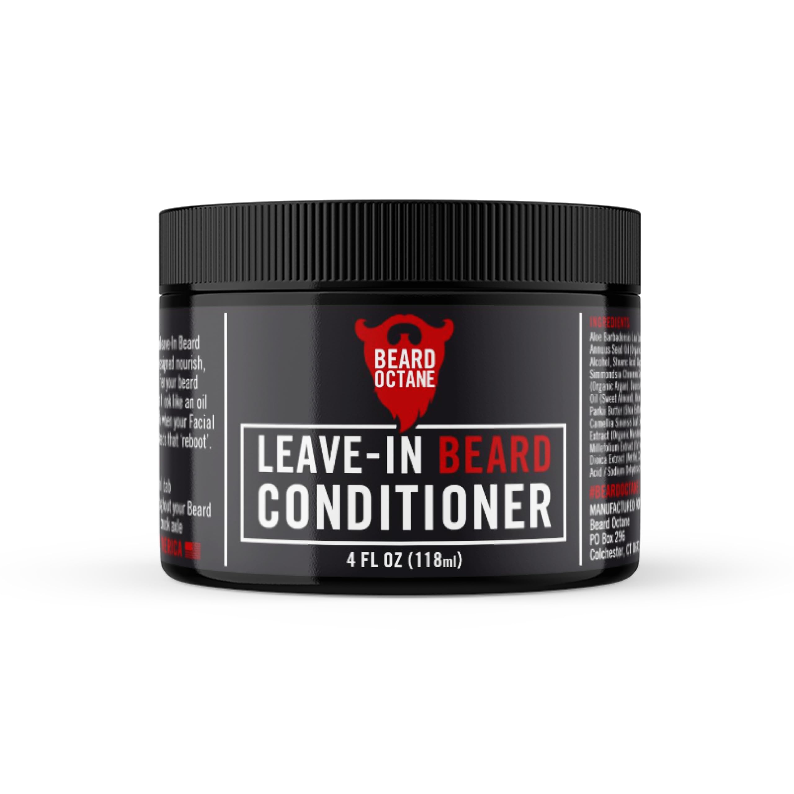 Beard Octane Leave In Beard Conditioner for Men - Neutral (Unscented) - Soften & Moisturize Dry Coarse Beards with Argan Oil & Aloe Vera - 4 oz