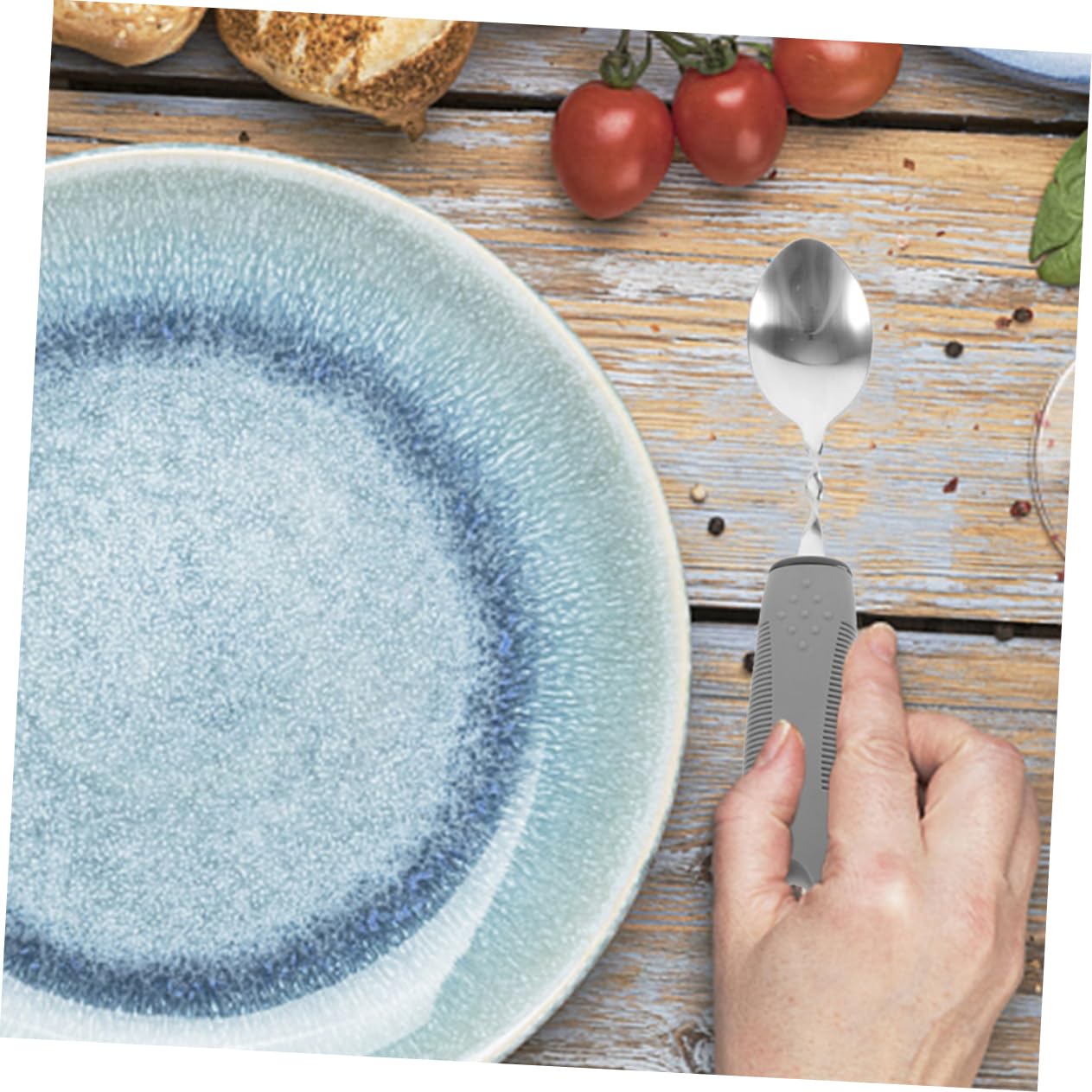 MOLUCKFU 1 Set Elderly Tableware Flatware Dinnerware Spoons Serving Utensils Elderly Utensil Indoor Adaptive Utensils Utensil Spoon Fork and Fork Portable Handle