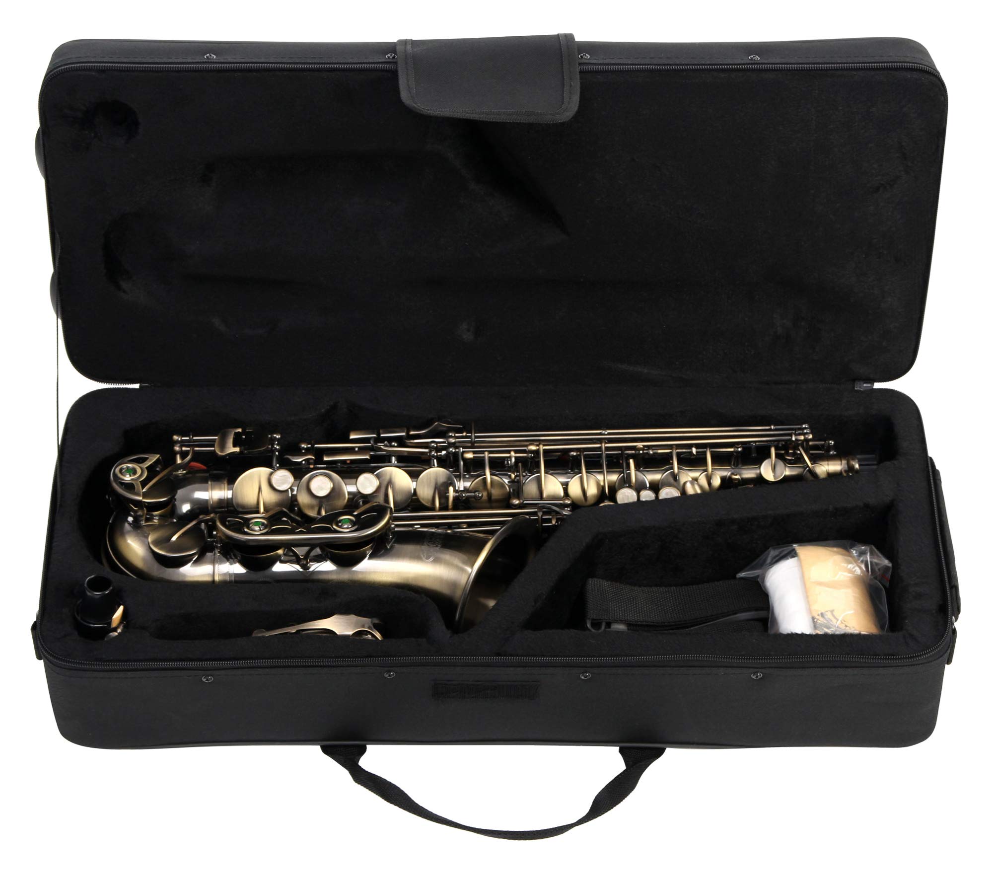 Classic Cantabile Winds AS-450 Antique Yellow Eb Saxophone Alto - Accord Es - Clé Fa# aigu - Pack Économique incluant 10 Anches Saxophone