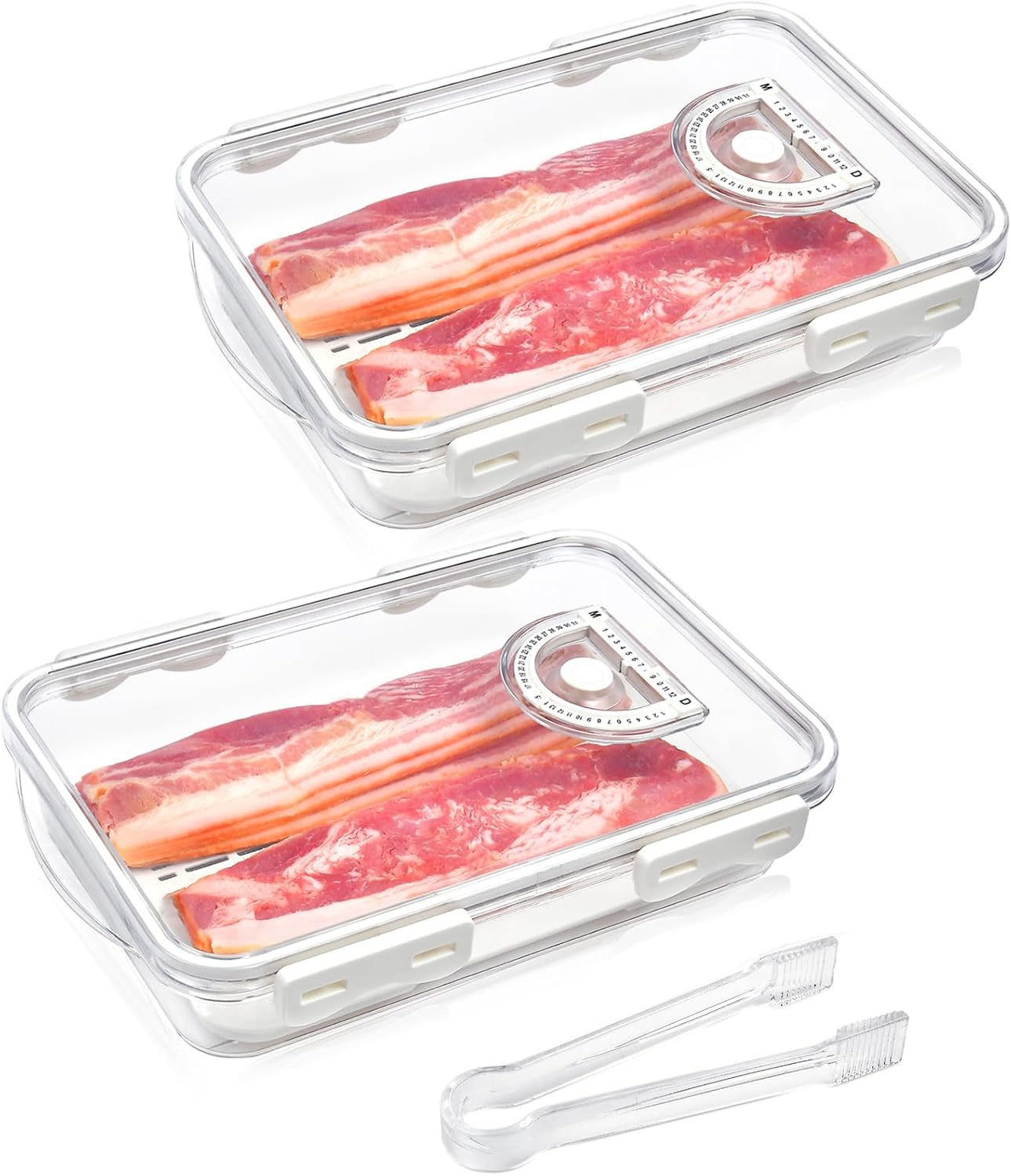 SULICRE 2PCS Bacon Container for Refrigerator, Airtight