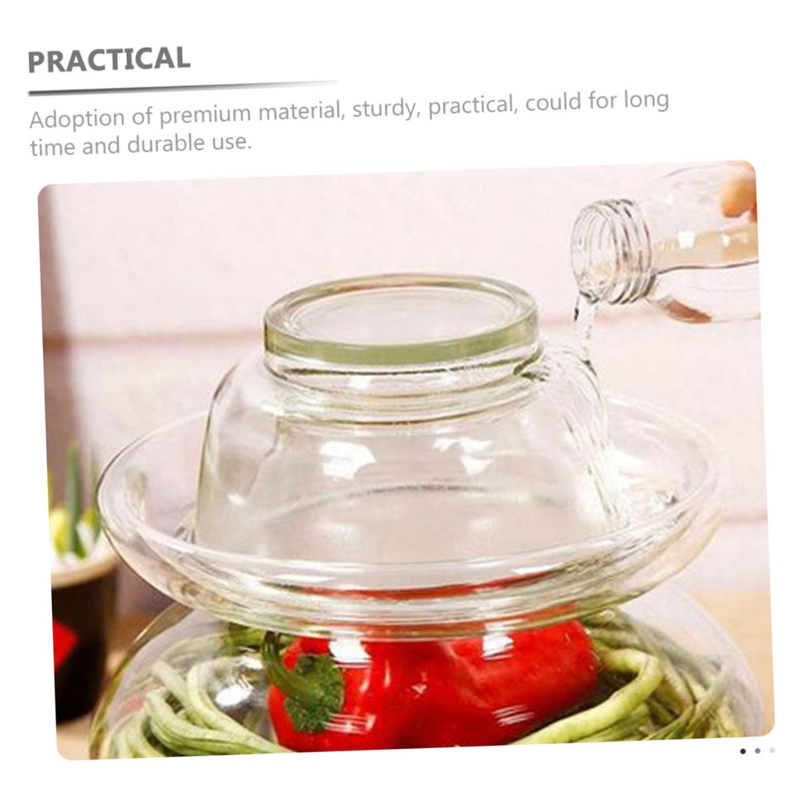 FRCOLOR Tarro de Cristal para Encurtidos de Cocina 5 Litros, Vidrio Borosilicato Resistente al Calor, Sellado Hermético para Conservar Alimentos Frescos y Secos, Adecuado para