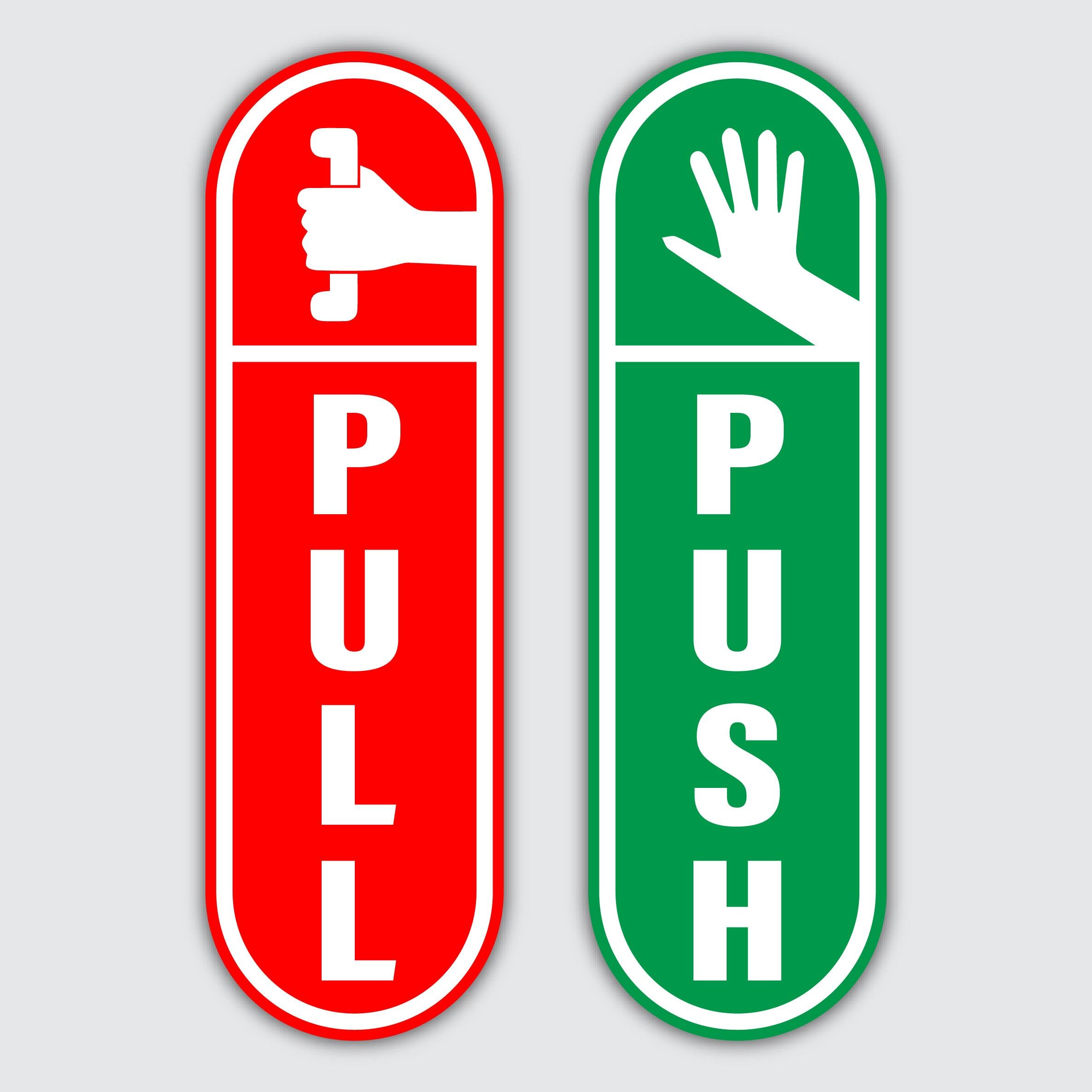 ARNEMA Push and Pull Door Stickers Pack | Self Adhesive Instruction Stickers for Glass Doors Office Shop & Commercial Use