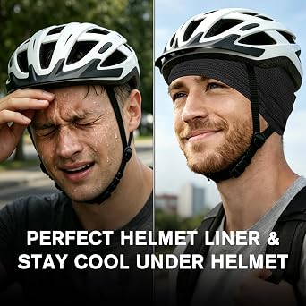2-Pack Cooling Skull Cap for Women Men, Lightweight Beanie Running Hat, Breathable Sports Cycling Sweat Wicking Caps