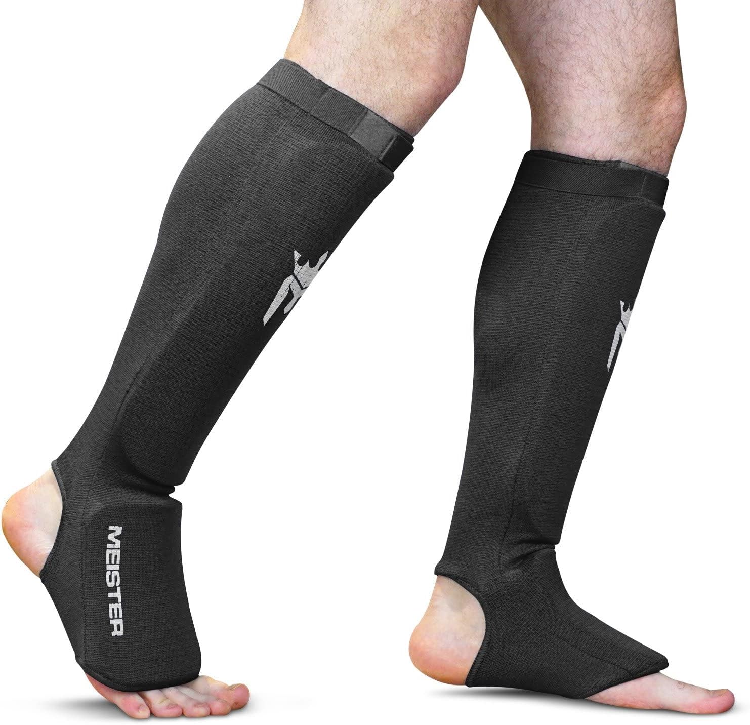Meister MMA Elastic Cloth Shin & Instep Padded Guards (Pair) : Sports & Outdoors