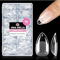 Vista 26 de UNA GELLA - Puntas de uñas de gel suave para pegar de 1.4 fl oz de secado por lámpara, permanente, pegamento de uñas fuerte para uñas acrílicas