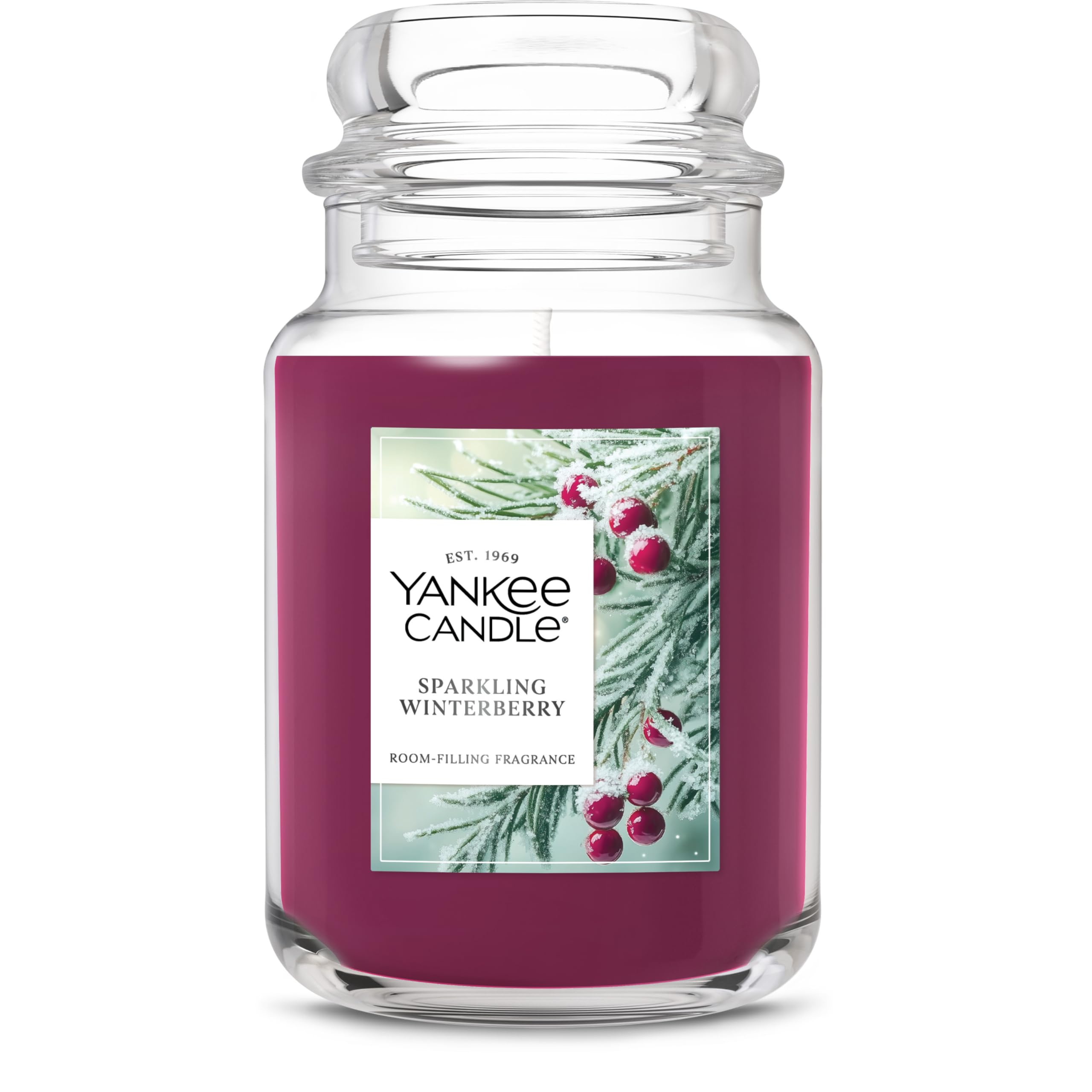 Yankee Candle Sparkling Winterberry Scented Candle, 22oz Large Jar, up to 150 Hour Burn Time, Giftable