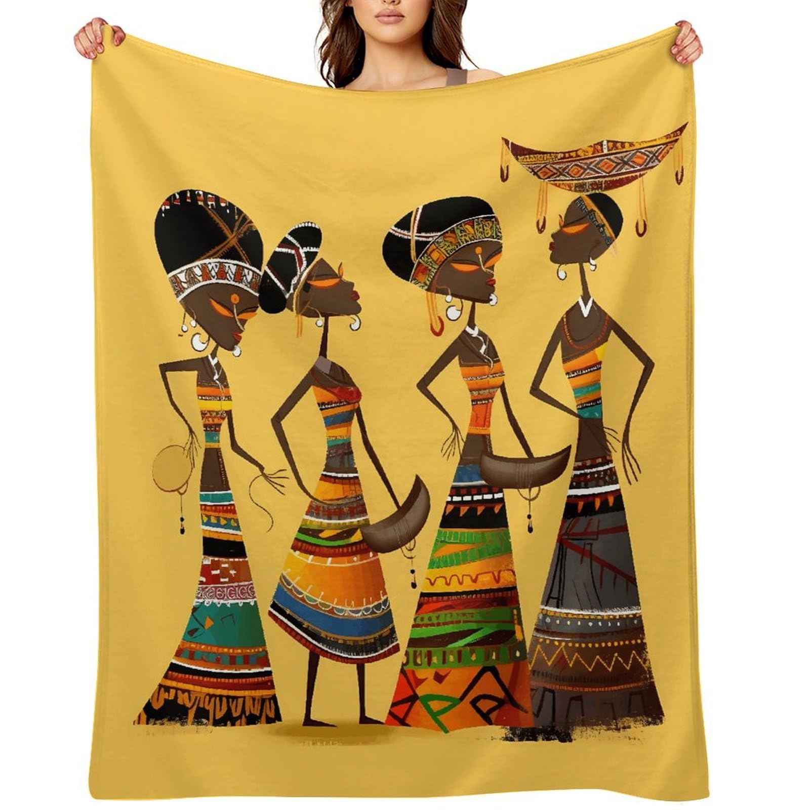 Creative African Culture Throw Blanket for Couch and Bed Super Soft Warm Lightweight Throw Blankets Cozy Fuzzy Flannel Blanket Personalized Decorative Blankets for Sofa Decor 30"x40"