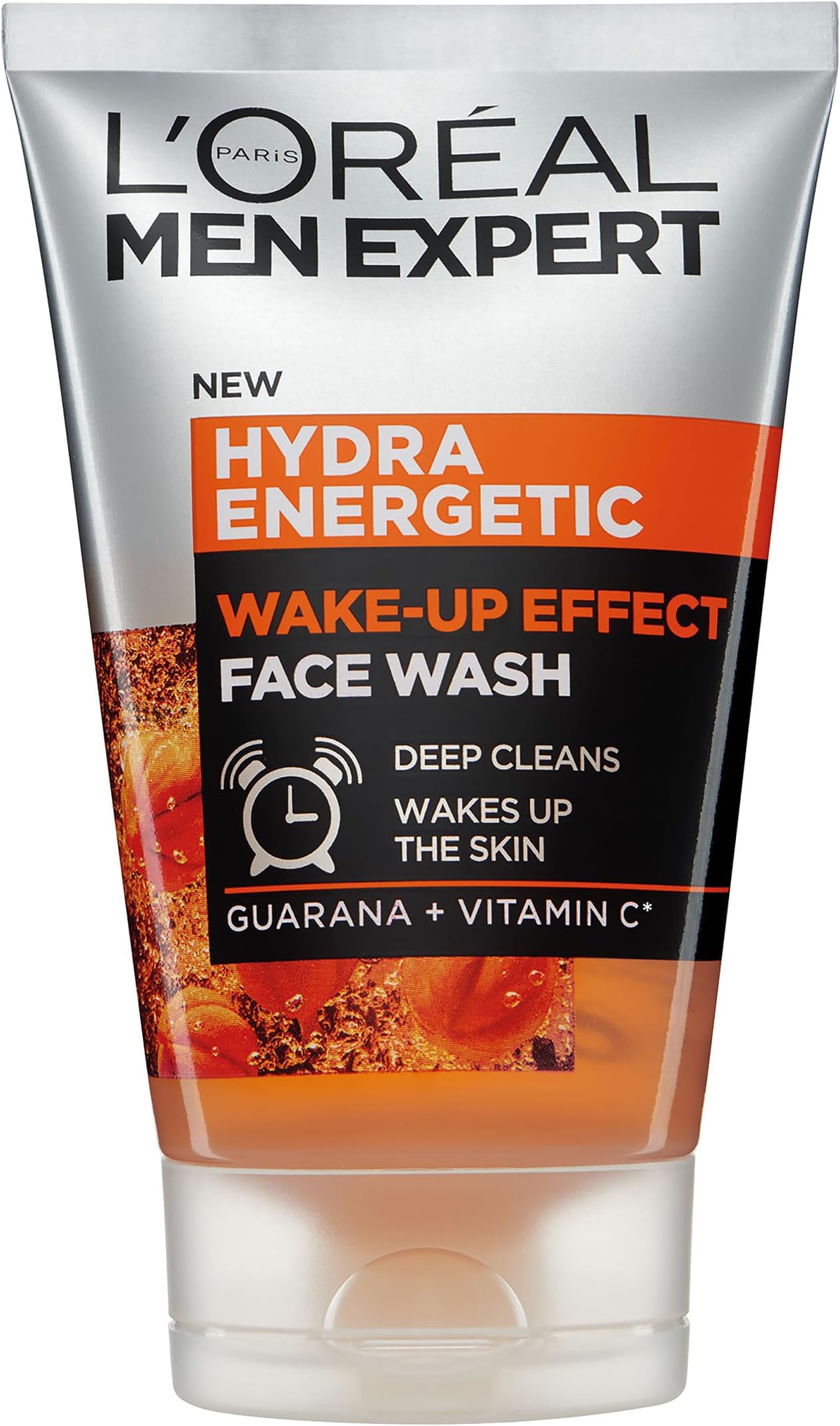 L’Oréal Paris Men Expert Wake-up Effect Face Wash 100ml, Hydra Energetic Face Wash With Vitamin C*, for Dull and Tired-Looking Skin, Cleanses Pores and Energises Skin